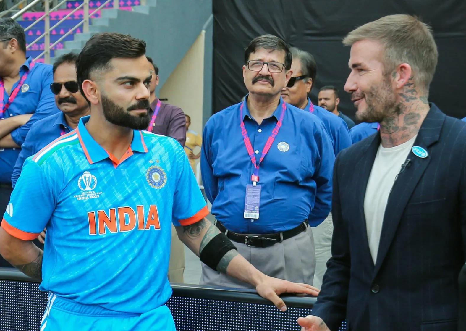 Beckham alongside Kohli [Source:@CricCrazyJohns/X.Com]