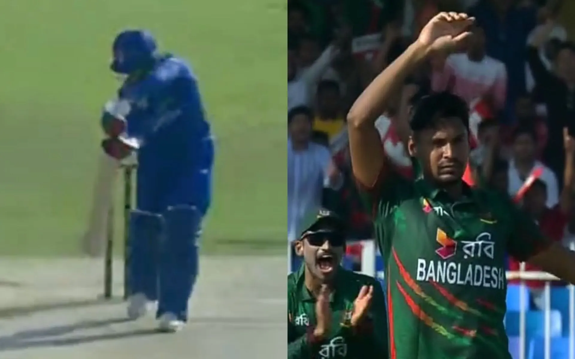 Mustafizur Rahman bagged three wicket in the opening spell (Source: @viratgoback/X.com)