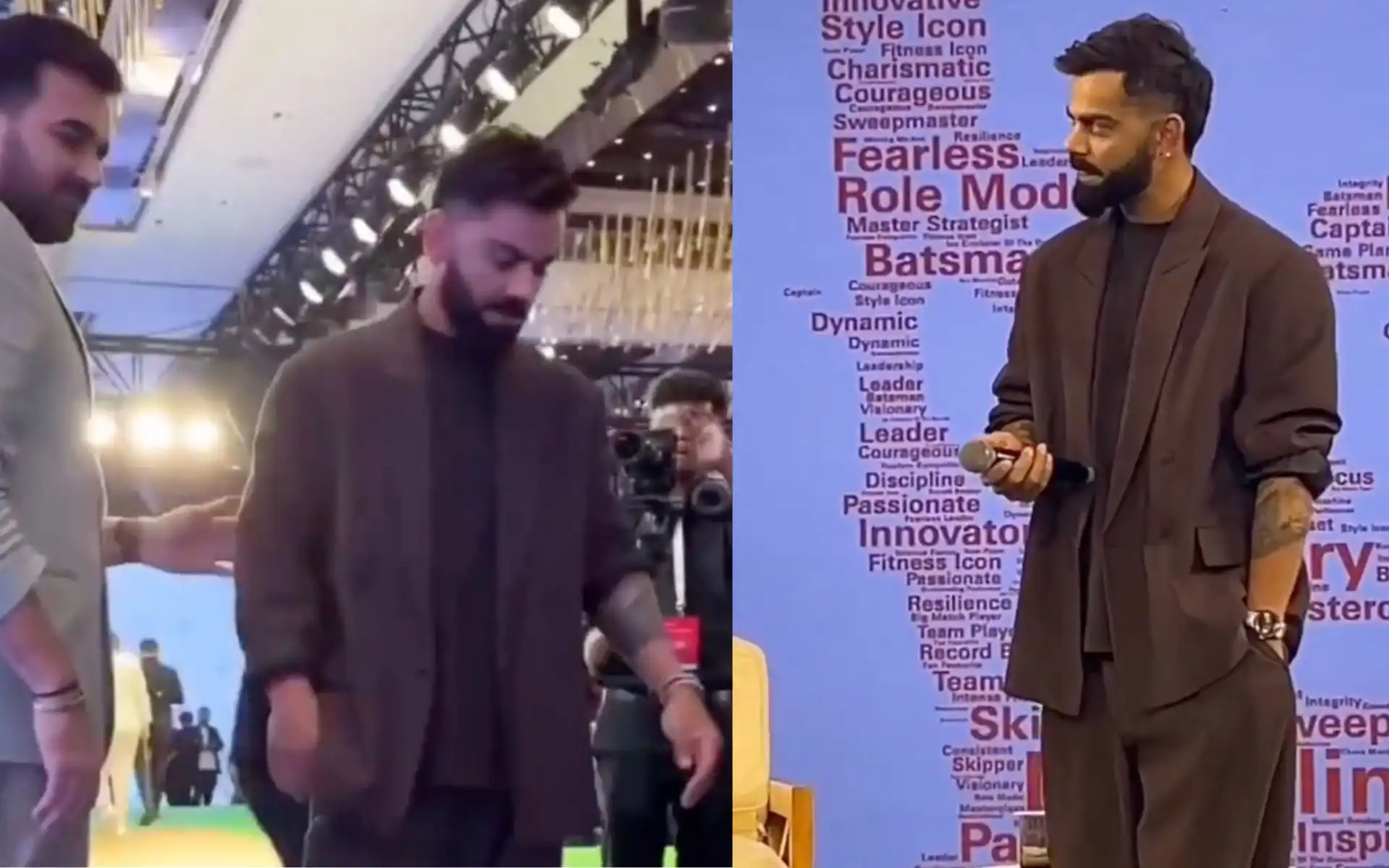Virat Kohli spotted at an event in Mumbai before departing for Australia [Source: @mufaddal_vohra/X.com]