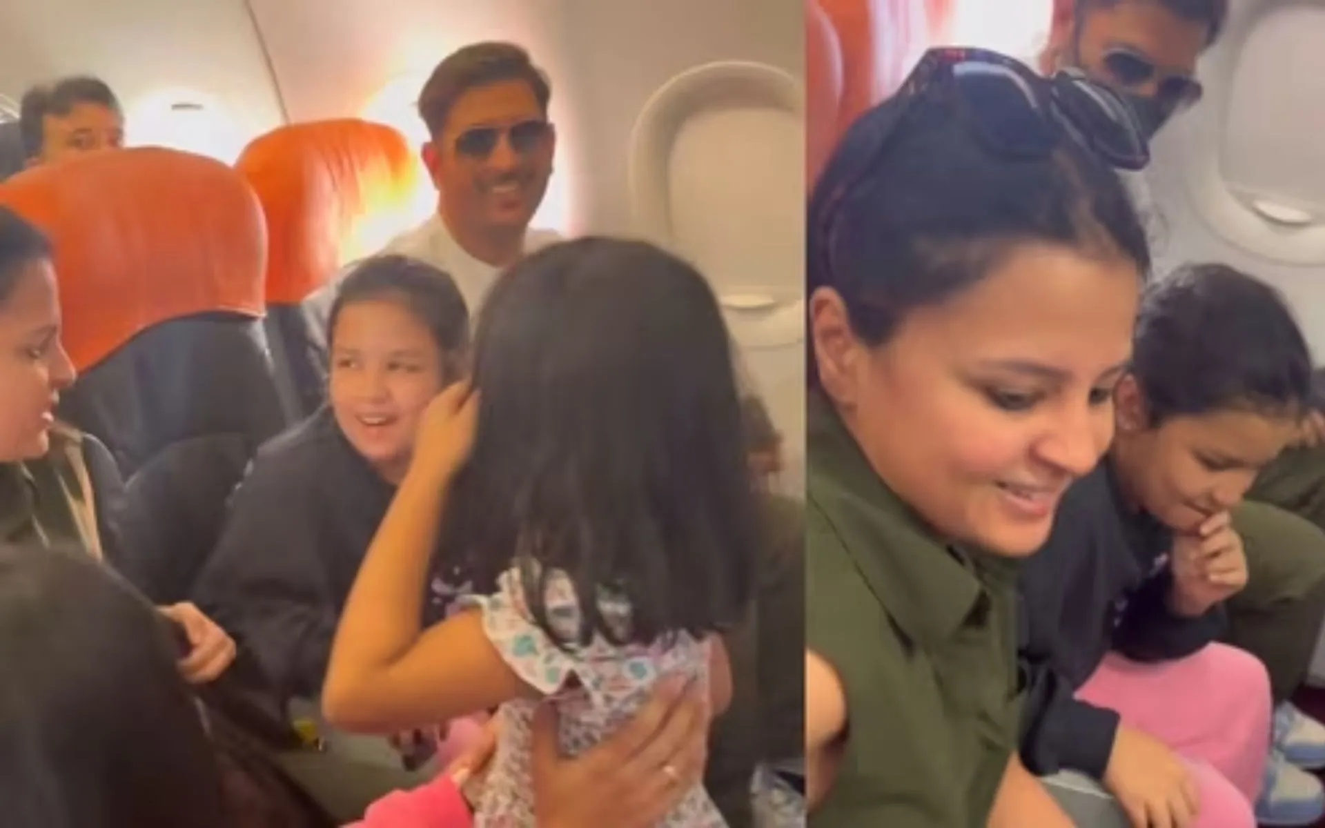 MS Dhoni's wife Sakshi Dhoni wins heart [Source: @veeyeskay/X.com]