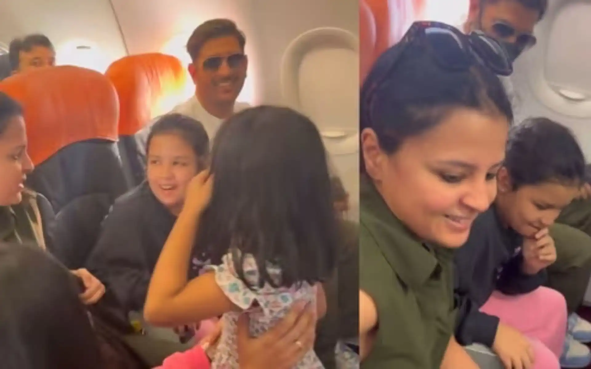 MS Dhoni's wife Sakshi Dhoni wins heart [Source: @veeyeskay/X.com]