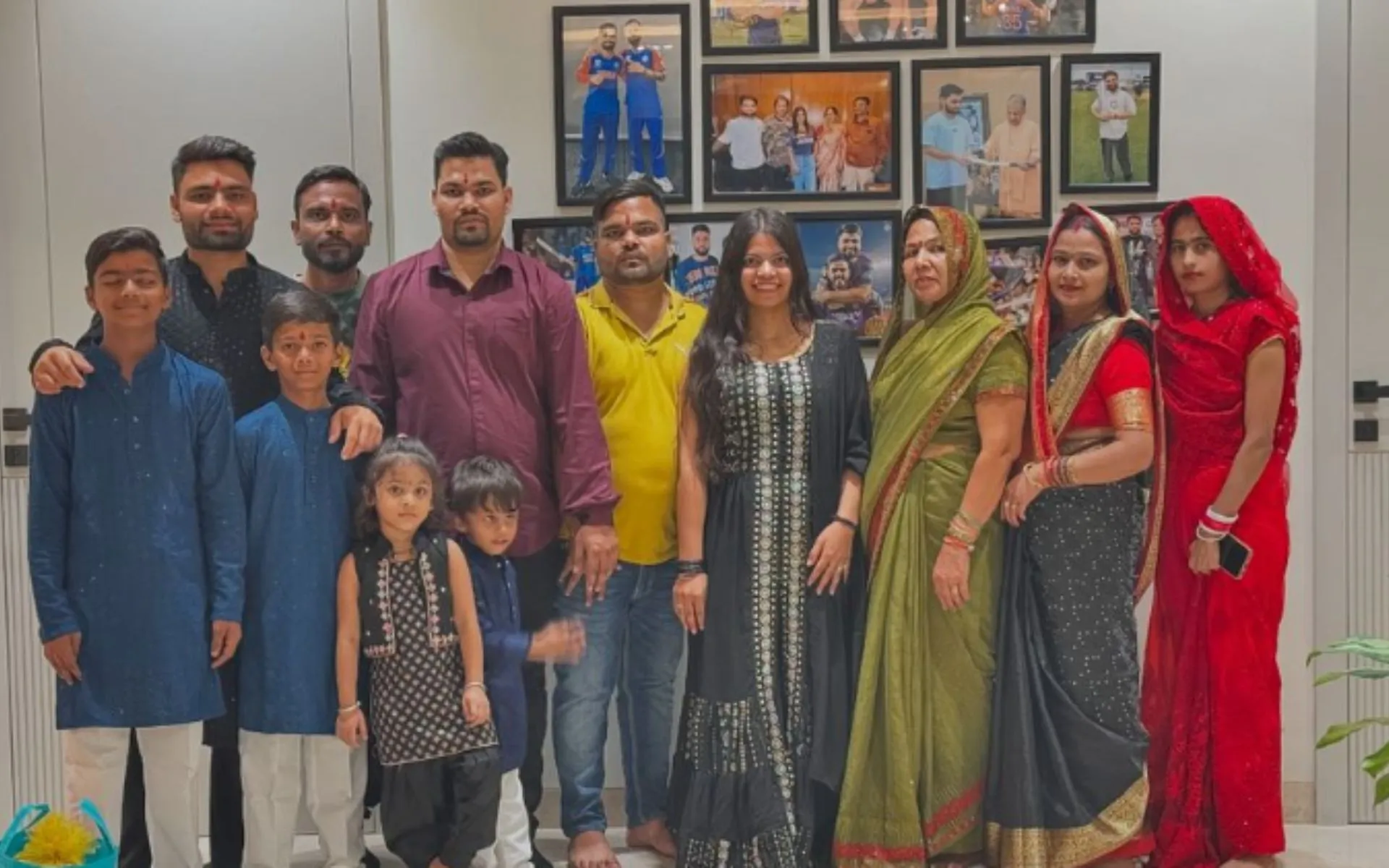 Rinku Singh poses with family members. [Source: @rinkukumar12/Instagram]