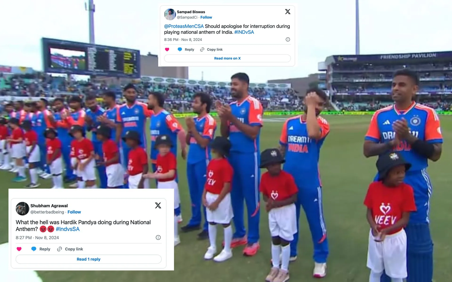 India national anthem glitch - (Source: @BakBhide/X.com)