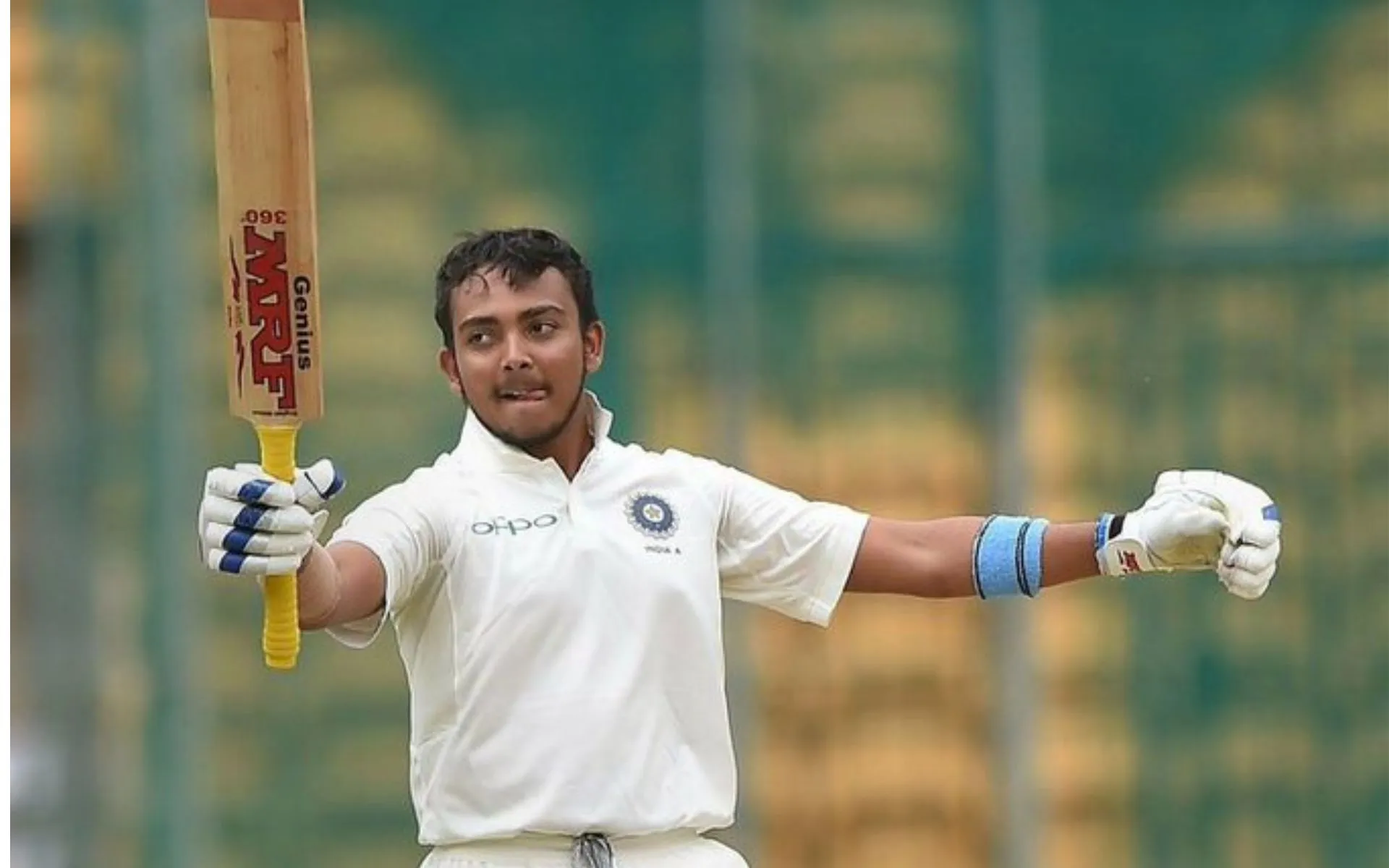 Prithvi Shaw scored a hundred on Test debut [Source: @Shebas_10dulkar/x.com]