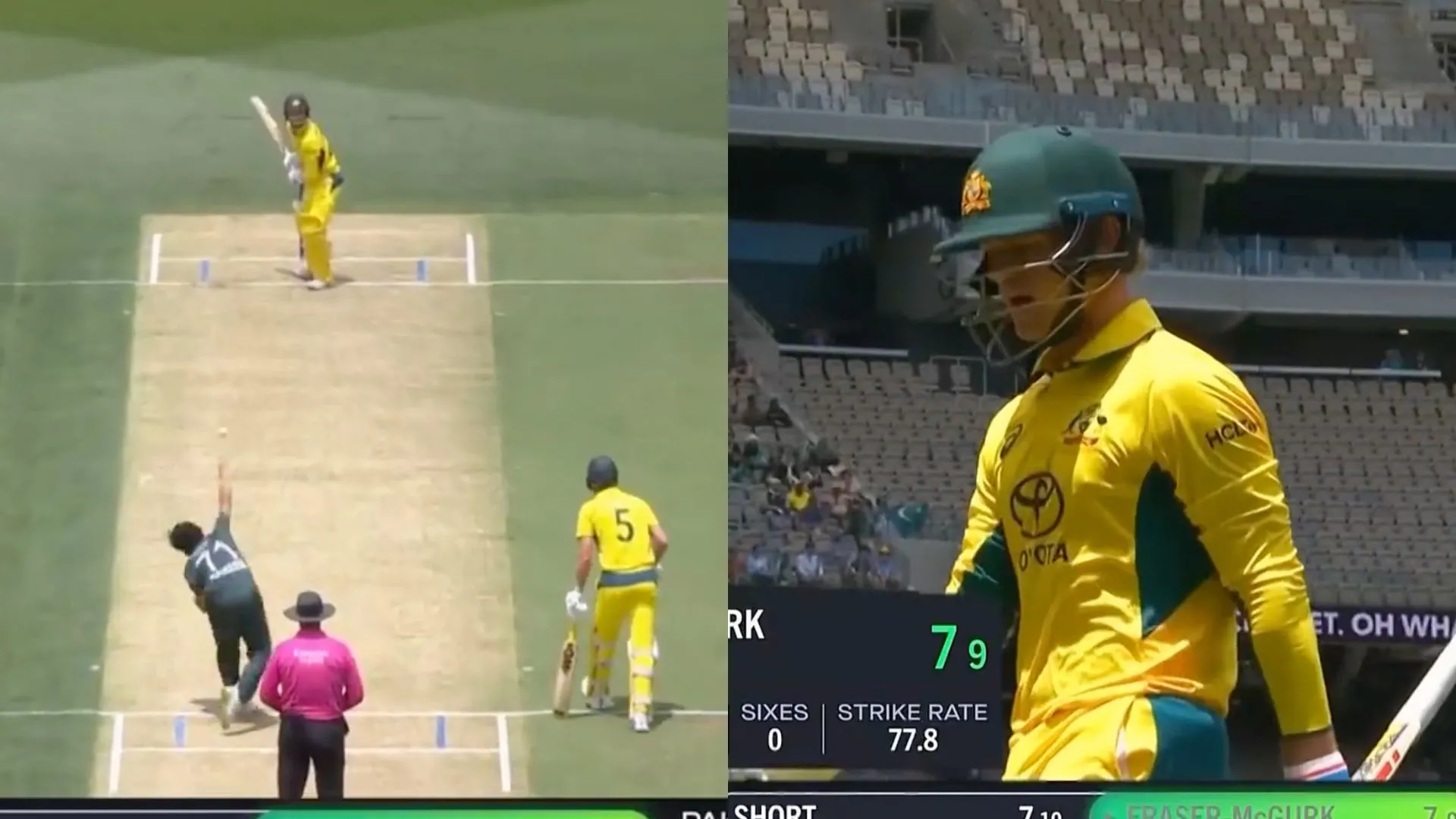 Naseem outfoxed Fraser-McGurk with a beauty [Source: @cricketcomau/X]