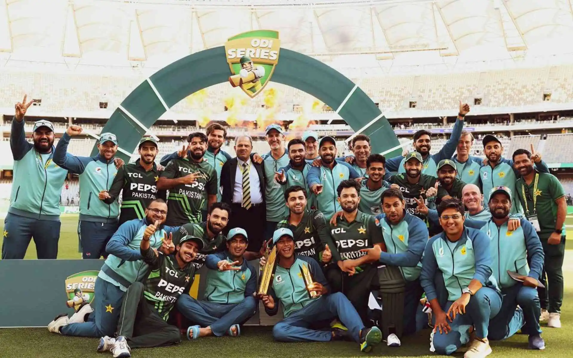 Pakistan won the series vs AUS by a 2-1 margin (Source: @iMRizwanPak/X.com)