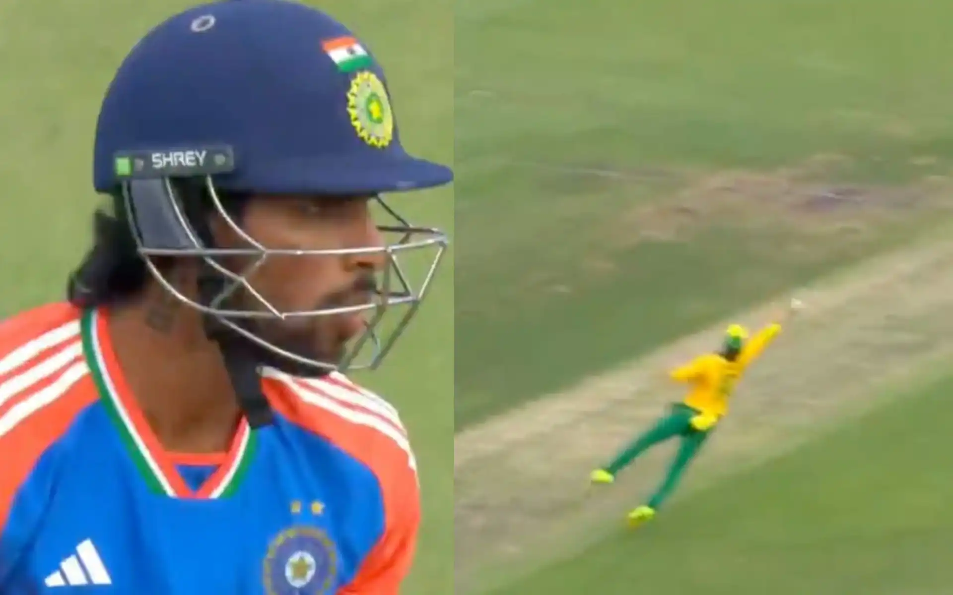Tilak Varma was dismissed by a stunning catch from David Miller [Source: Screen grab from @JioCinema/x.com]
