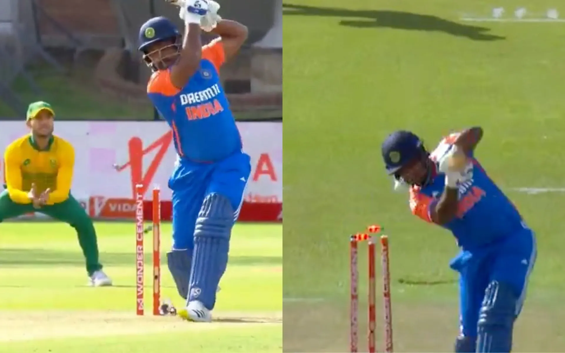 Sanju Samson was dismissed for a duck in the 2nd T20I against SA [Source: Screen grab from @JioCinema/x.com]