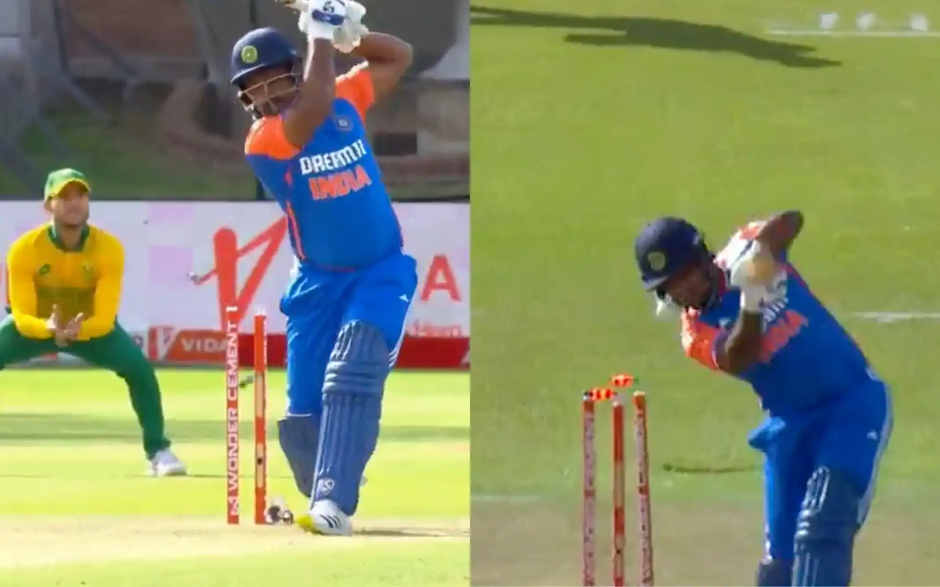 Sanju Samson was dismissed for a duck in the 2nd T20I against SA [Source: Screen grab from @JioCinema/x.com]