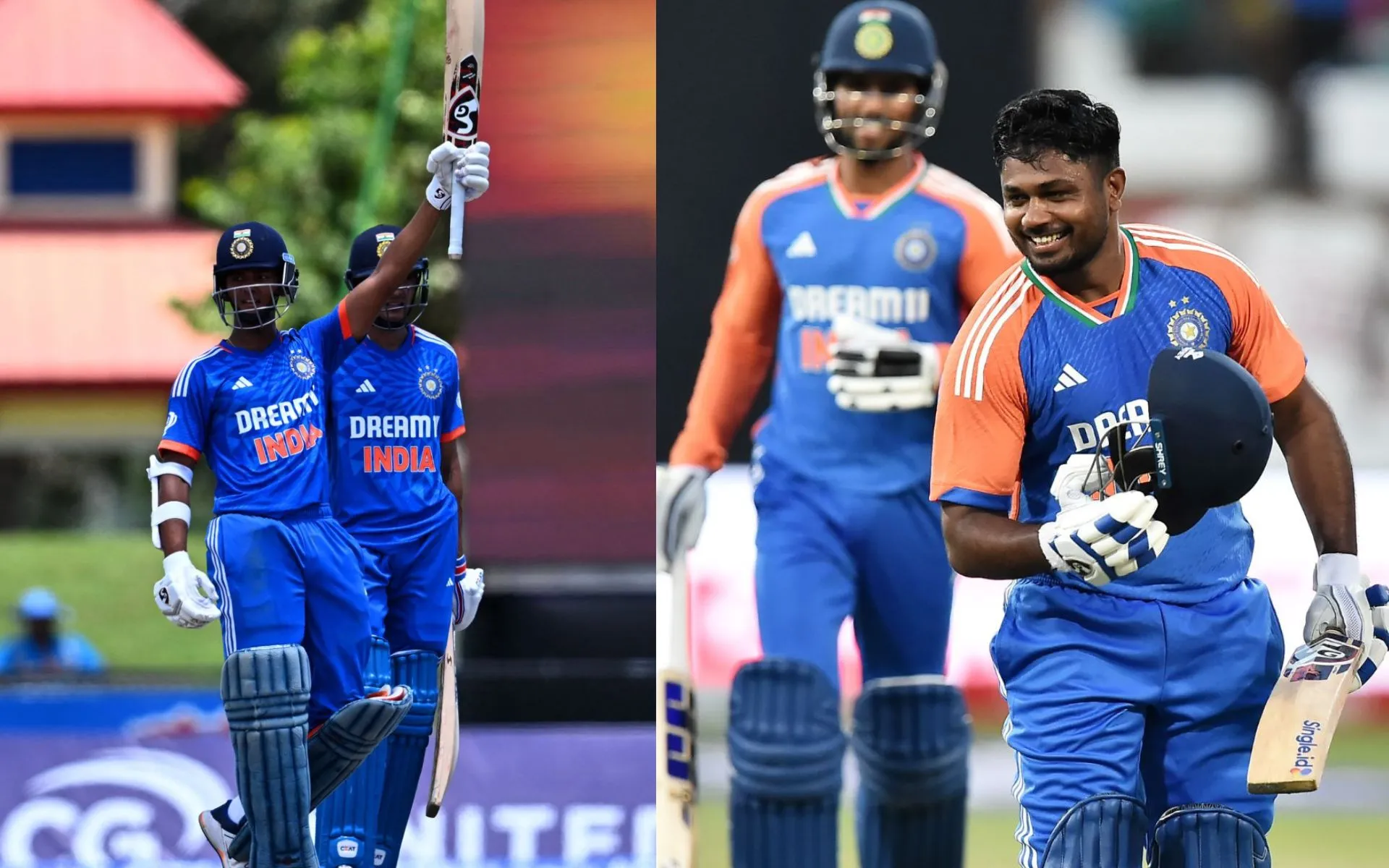 Yashasvi Jaiswal and Sanju Samson (Source: @CricCrazyJohns,@BCCI/X.com)