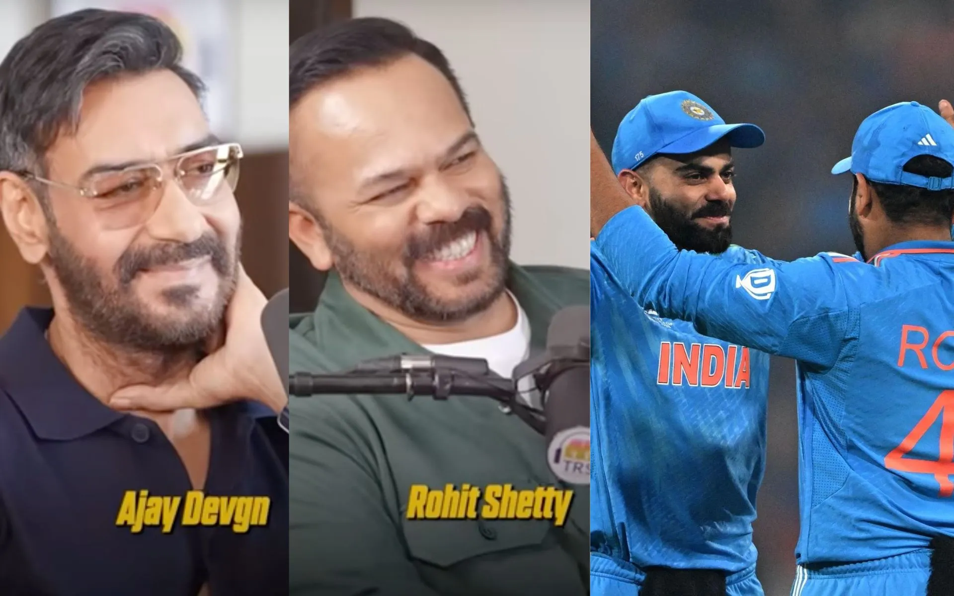 Ajay Devgn and the Rohit Shetty reveal their favourite cricketer (Source:@Ranveer Allahbadia/x.com)
