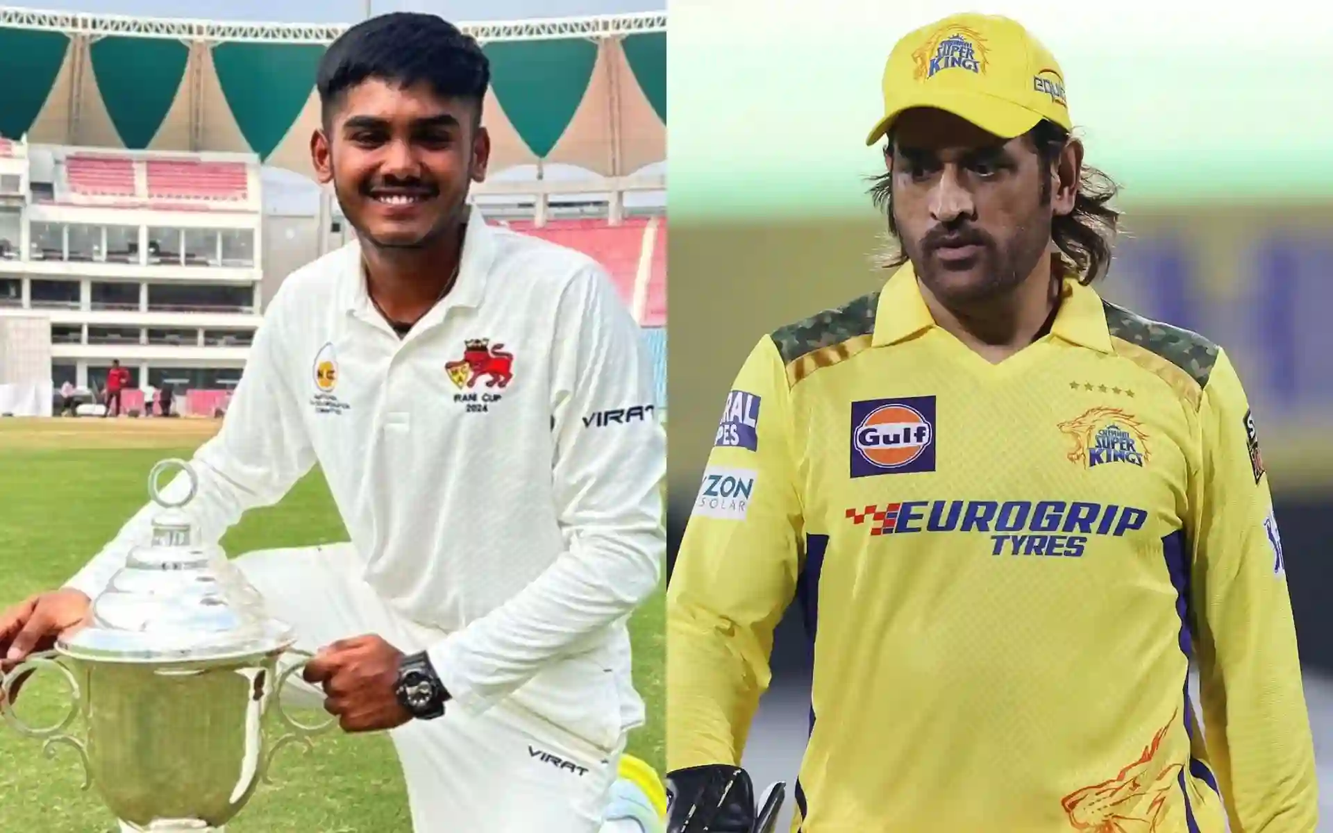 Ayush Mhatre and MS Dhoni (Source:@HustlerCSK,x.com and @CSK_Zealots/x.com)