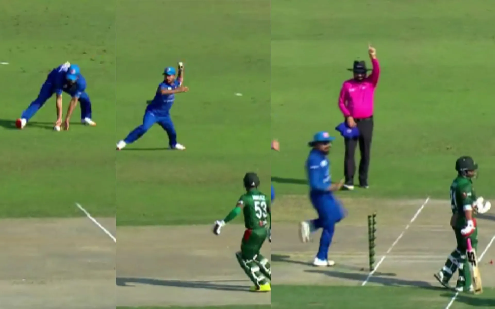 Nangeyalia Kharote pulled off a stunning run-out [Source: @ACBofficials/x.com]