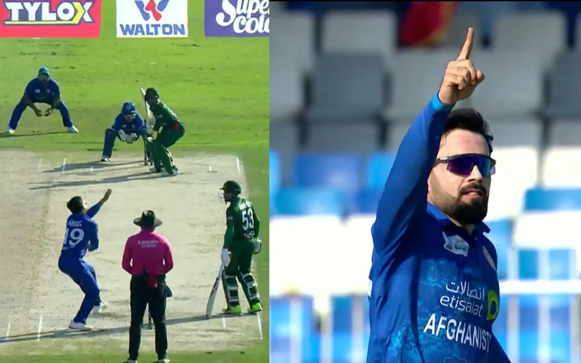 Rashid Khan's Wicket- (Source:@ScreenGrab)