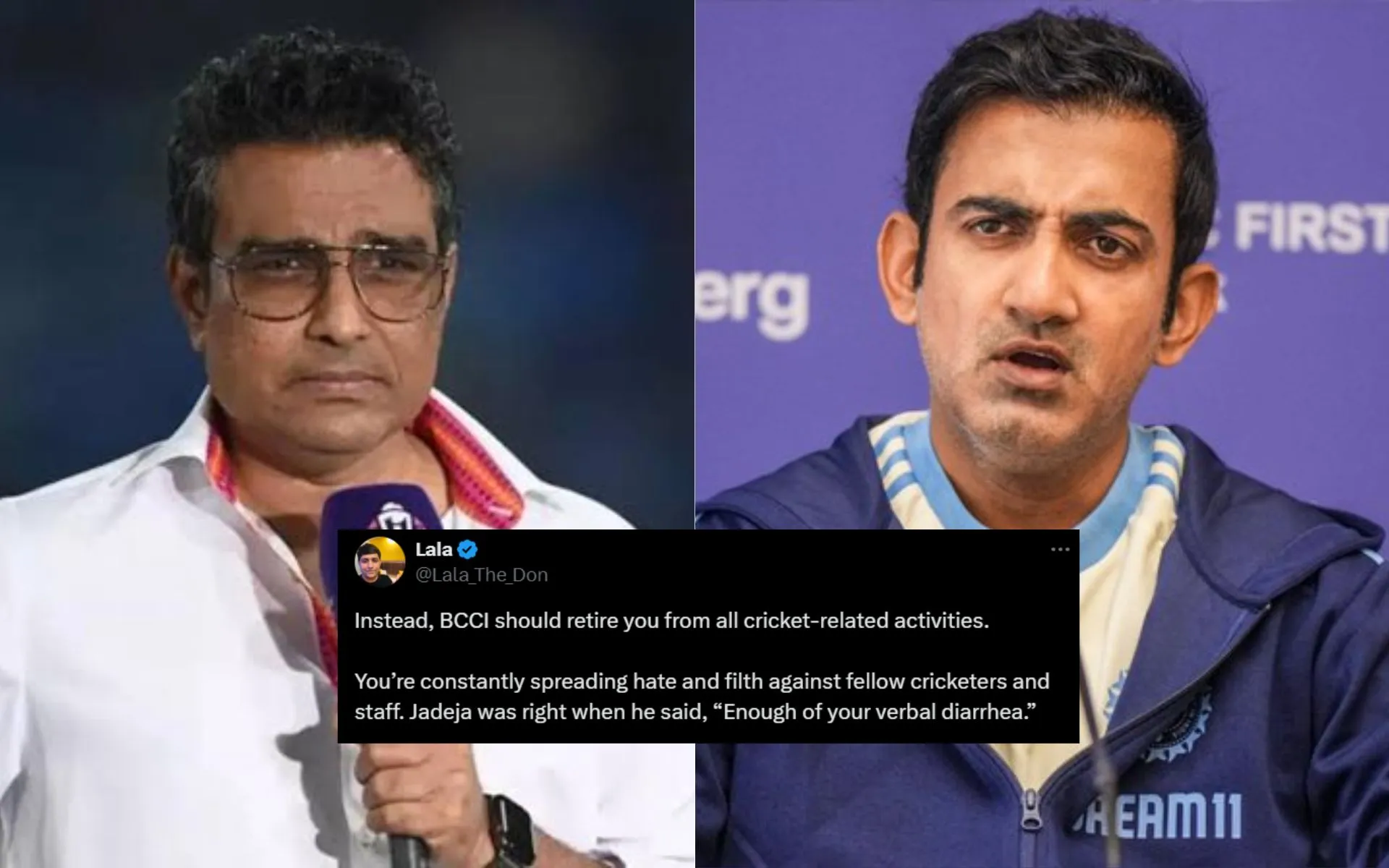 Fans were unhappy with Sanjay Manjrekar's tweet [Source: @Ctrlmemes_, @OneCricketApp/x.com]