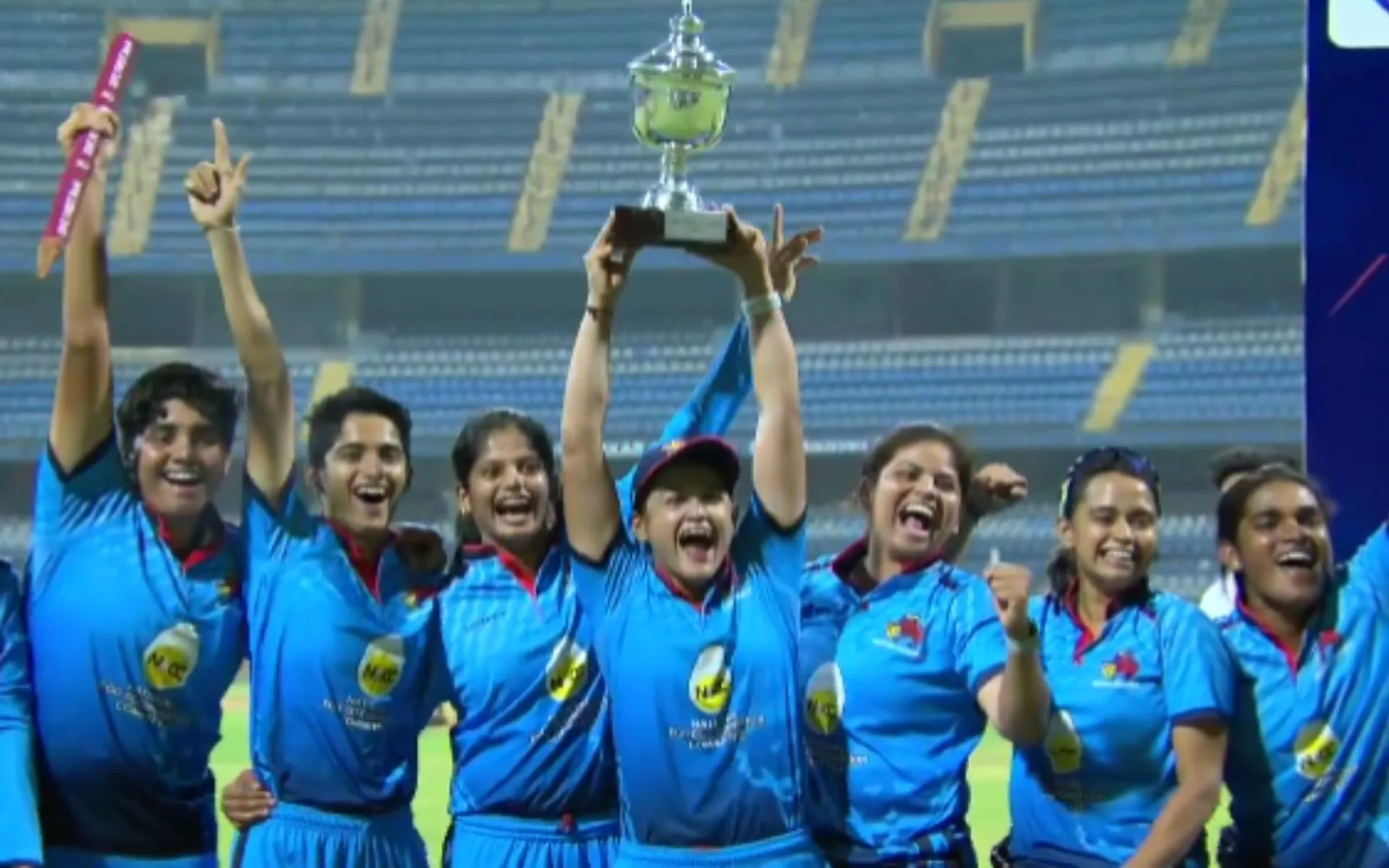Mumbai successfully defended the Senior Women’s T20 Trophy title [Source: @BCCIWomen/x.com]