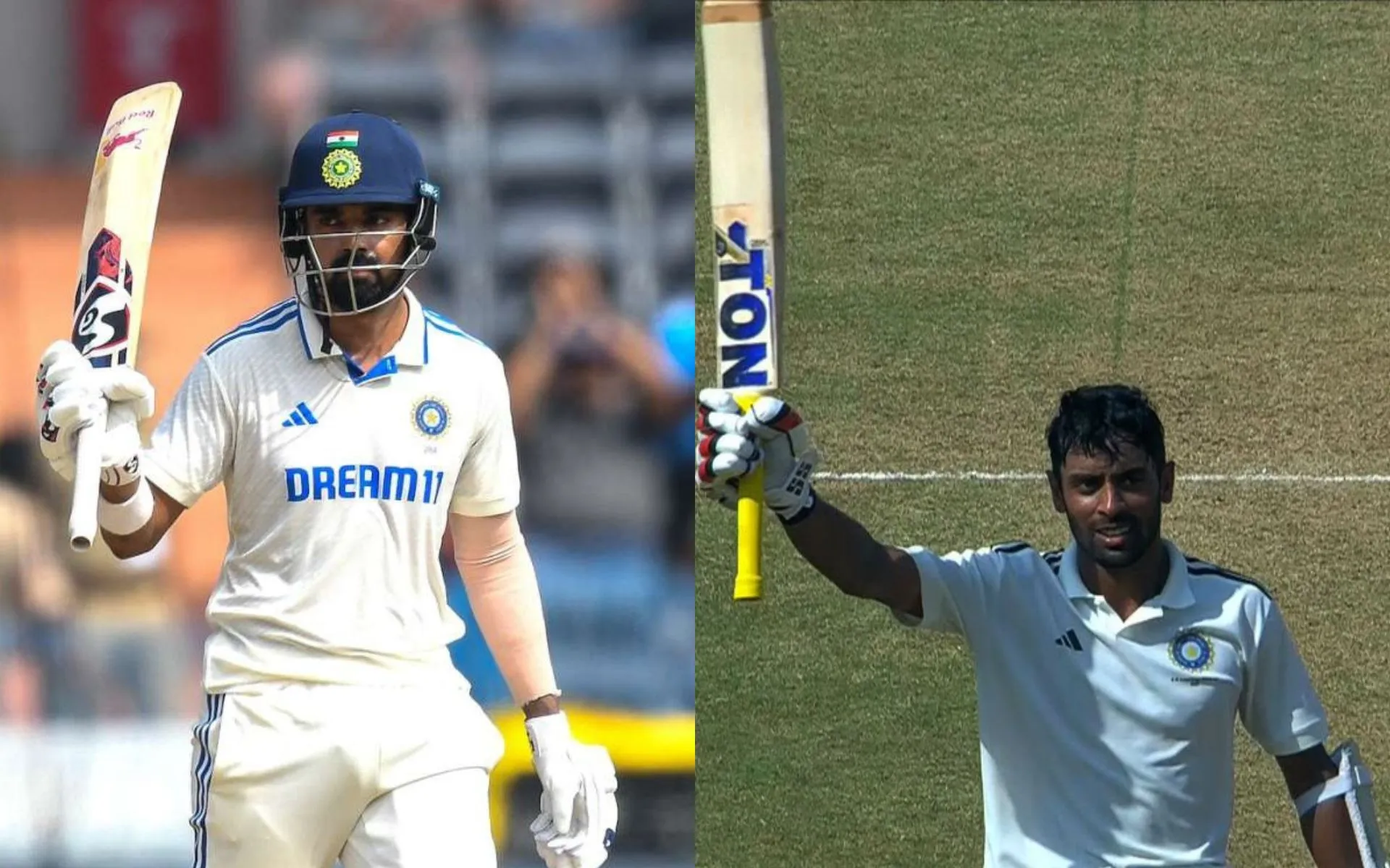 KL Rahul and Abhimanyu Easwaran [Source: @mufaddal_vohra, @LoyalSachinFan/x.com]