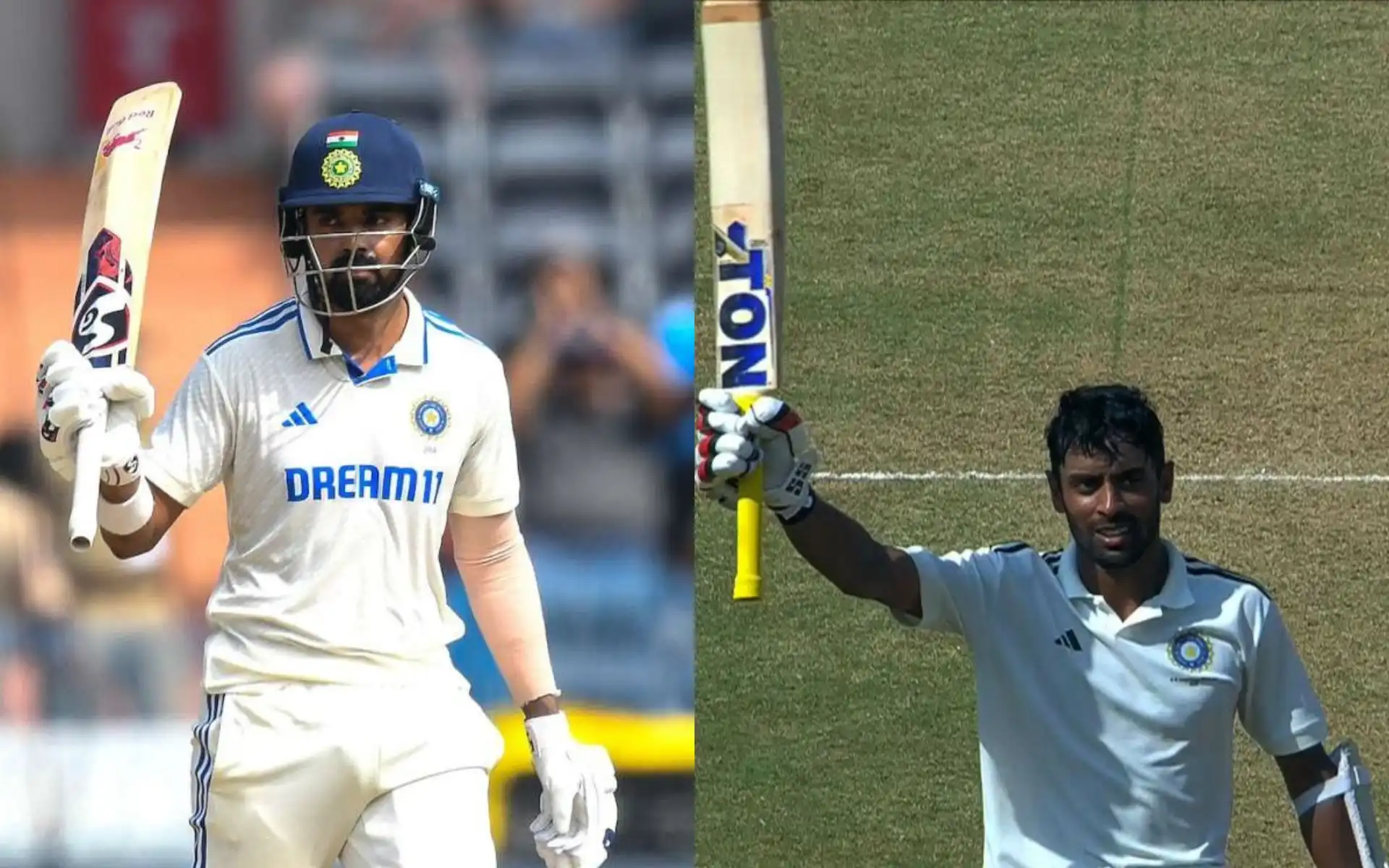 KL Rahul and Abhimanyu Easwaran [Source: @mufaddal_vohra, @LoyalSachinFan/x.com]