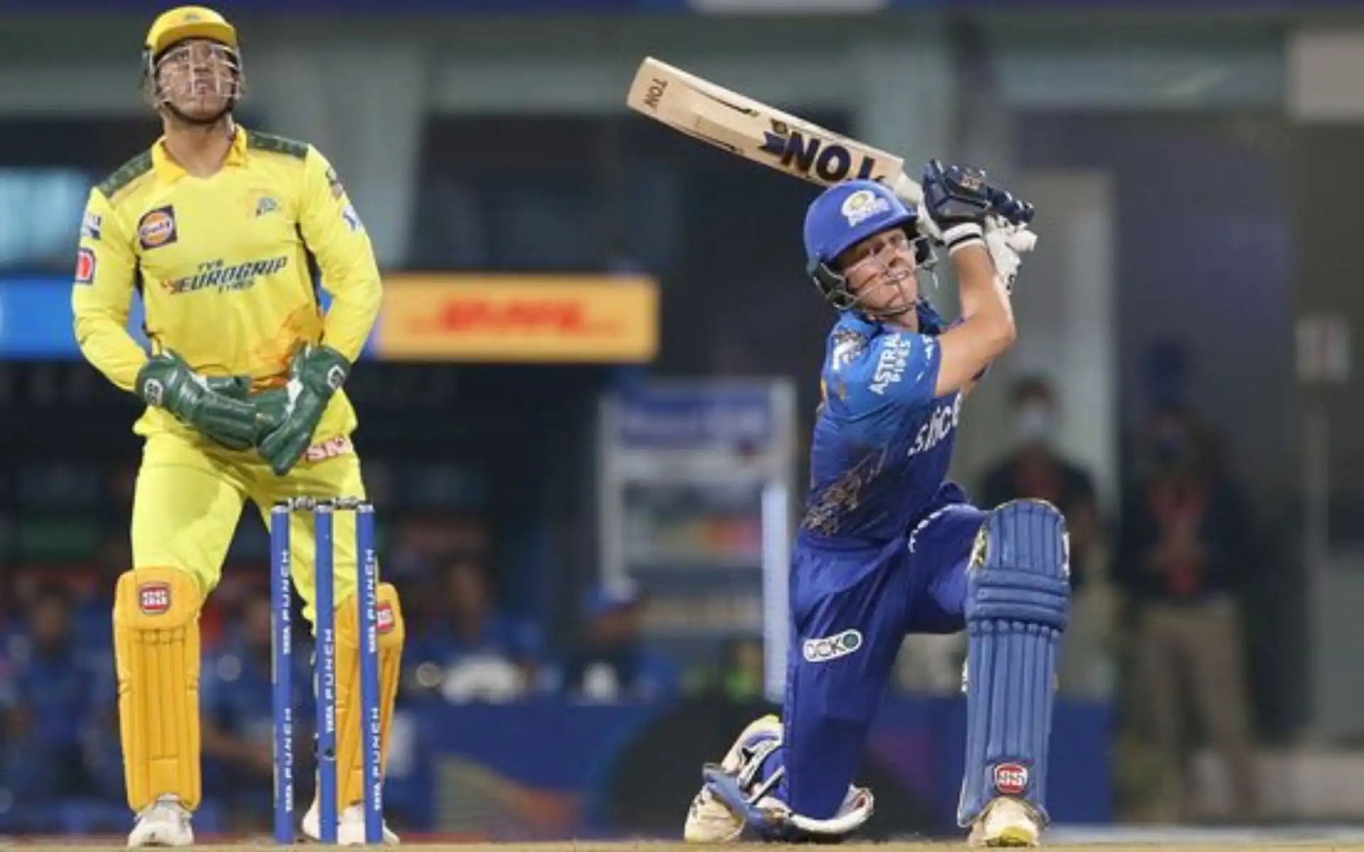 Dewald Brevis playing for MI [Source: @mufaddal_vohra/x.com]