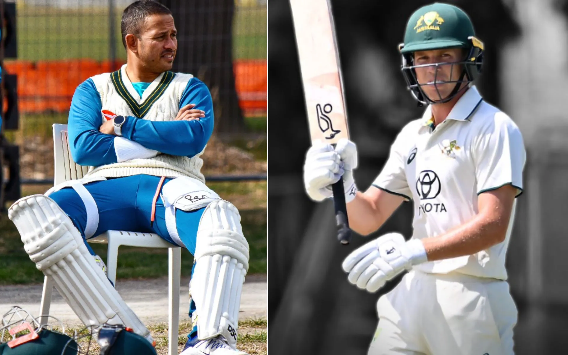 Usman Khawaja backs Nathan McSweeney [Source: usman_khawajy/instagram.com, @abcsport/x.com]