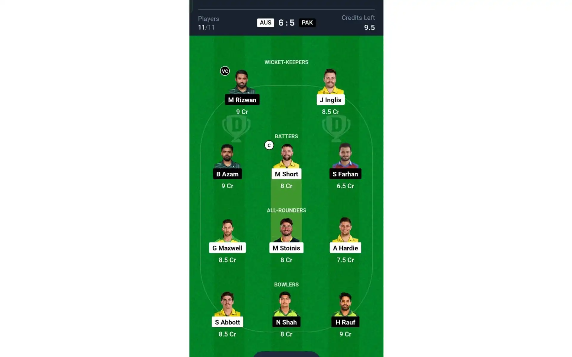 AUS vs PAK, T20I Series: Dream11 Prediction for Match 1 [Source: @Dream11 App]