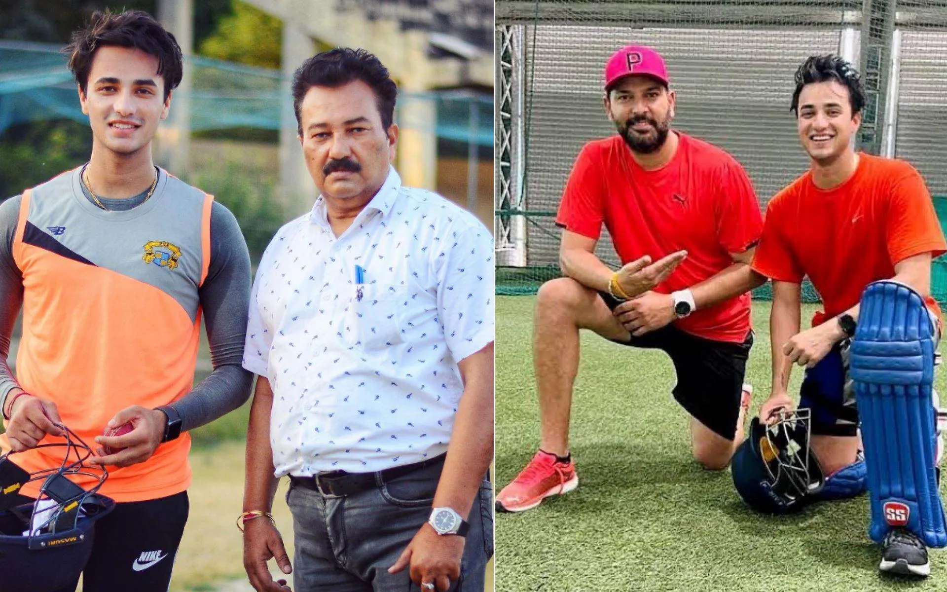 Abhishek Sharma with his coaches [Source: @abhisheksharma_4/instagram.com]