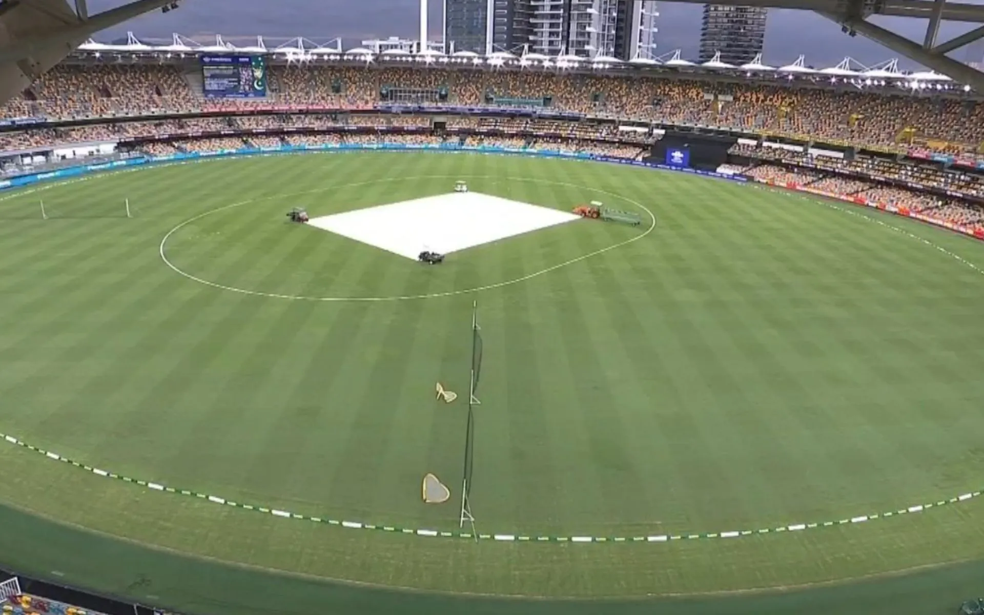 The pitch is covered at the moment (Source:@faridkhan/X.com)