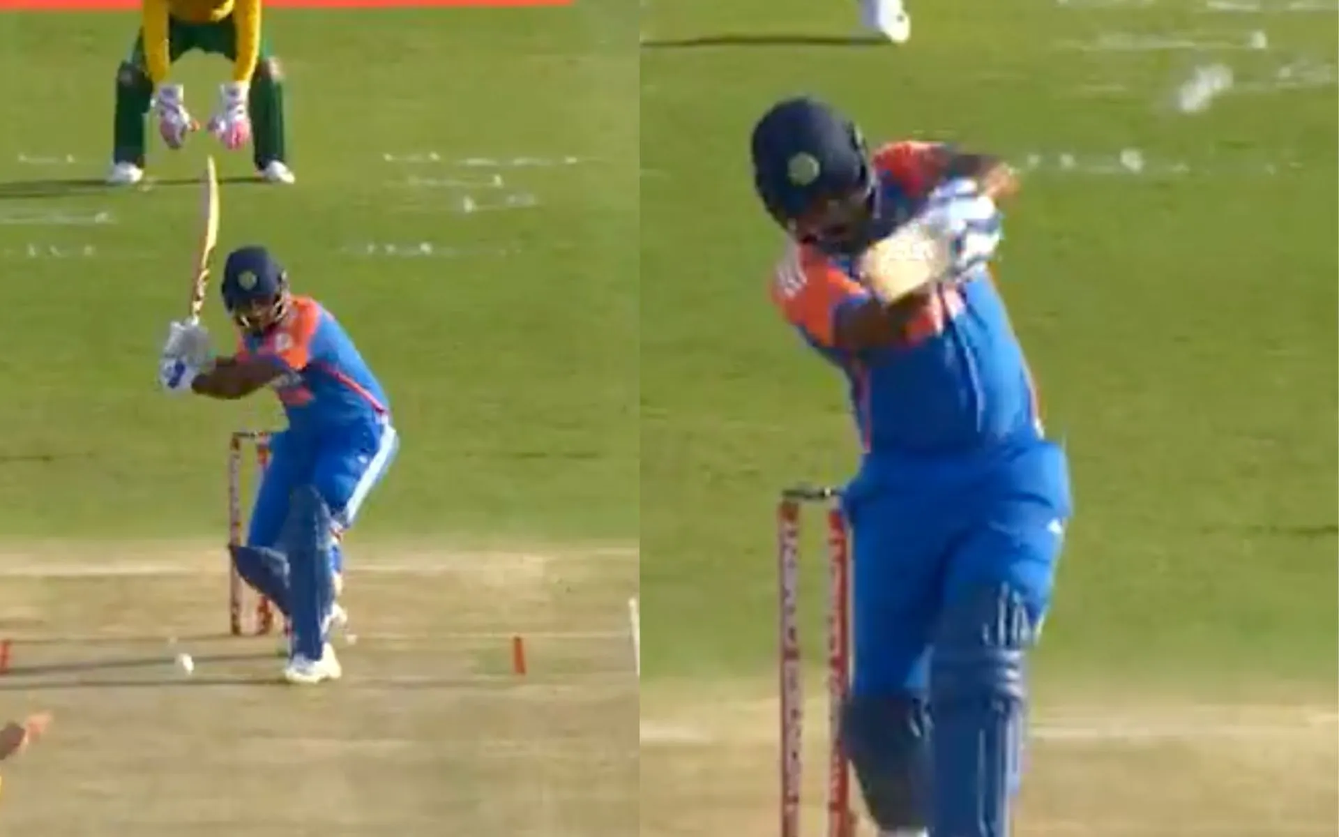 Sanju Samson's six against SA (Source: @JioCinema/X.com)