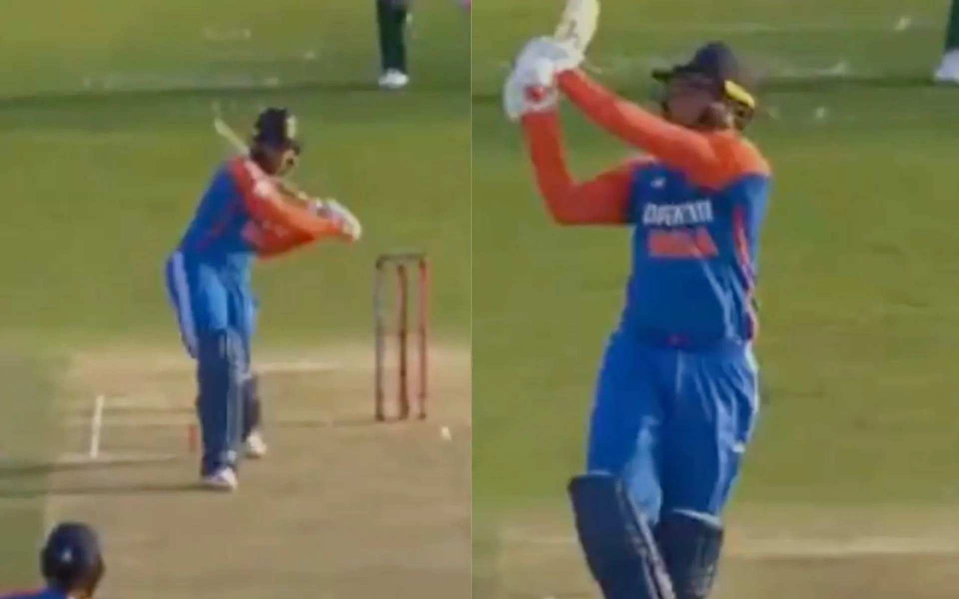 Abhishek with a reckless shot [Source: JioCinema/Screengrab]
