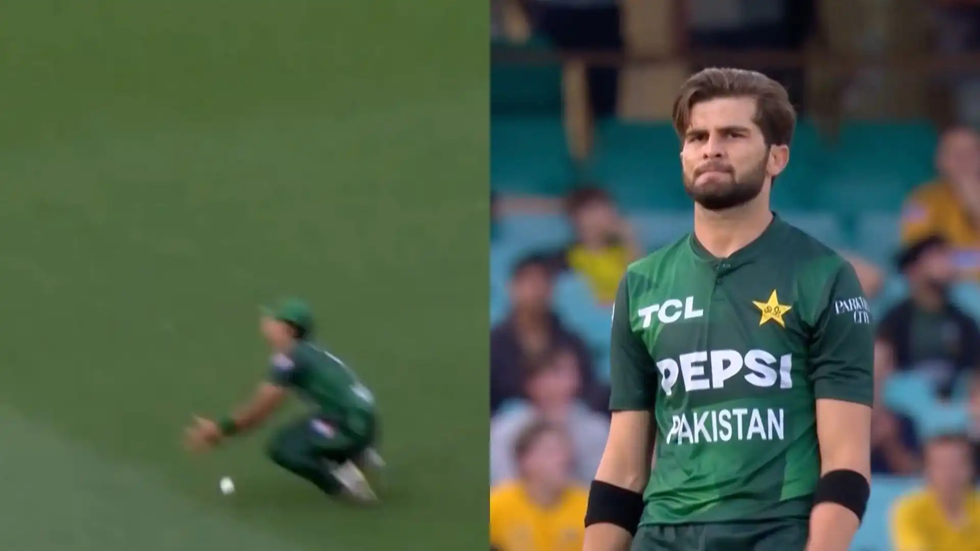 Shaheen's reaction to Naseem's drop catch [Source: @Randomeople_171/X]