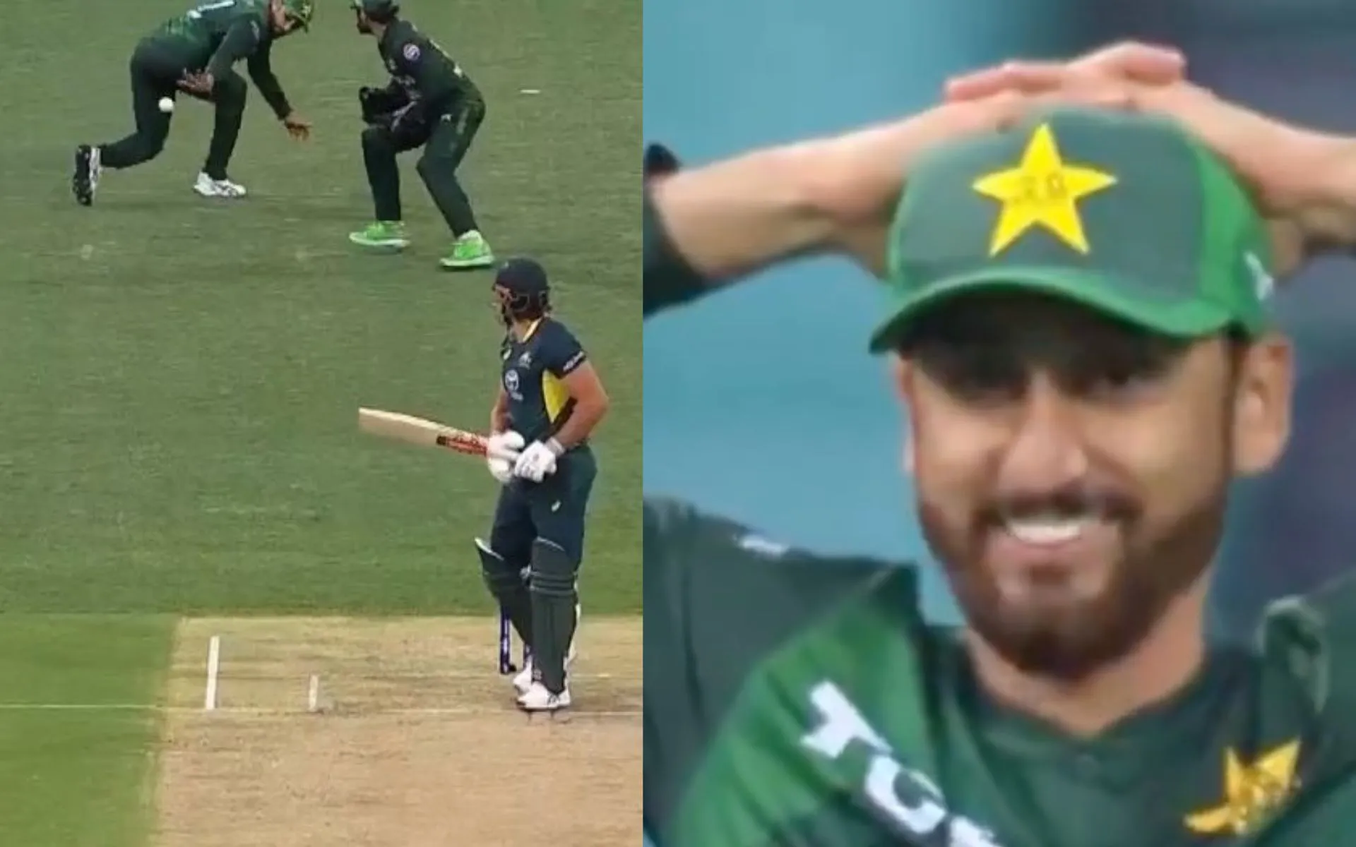Pakistan's Agha Salman drops a catch (Source: @Randomeople_171/X.com)