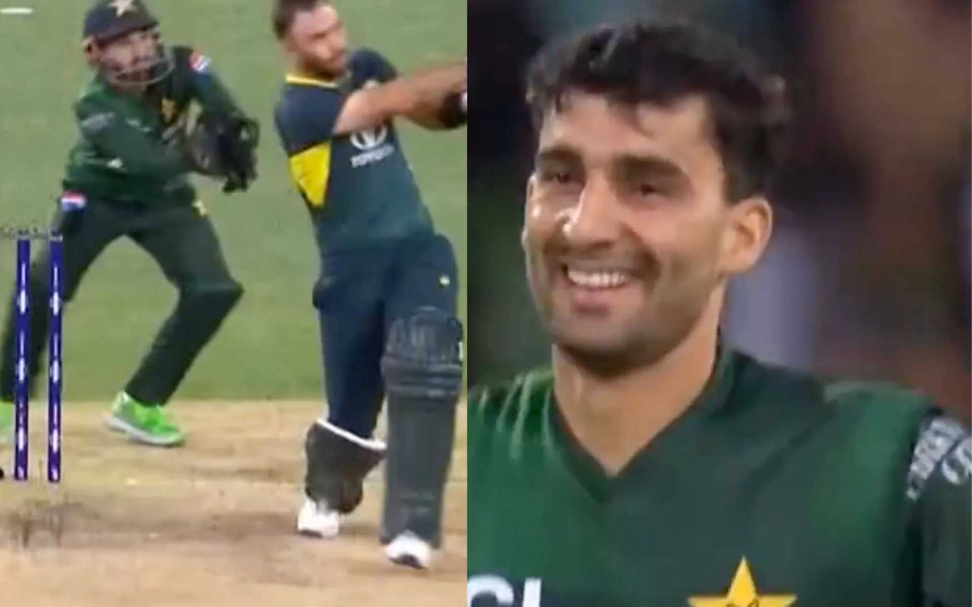 Debutant gets Maxwell's wicket [Source: Disney Hotstar/Screengrab]
