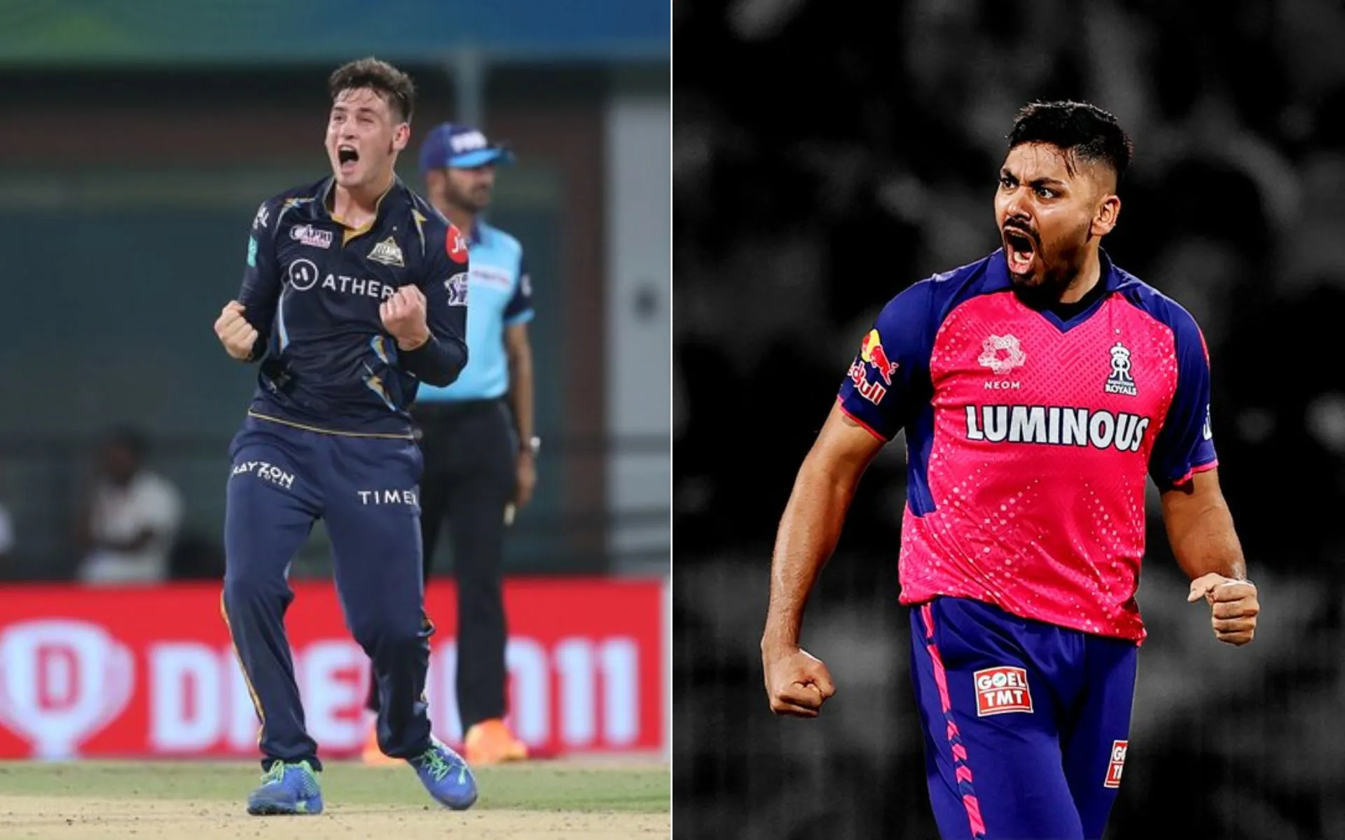 Noor Ahmad & Avesh Khan [Source: @PrakashG_CB, @rajasthanroyals/x.com]