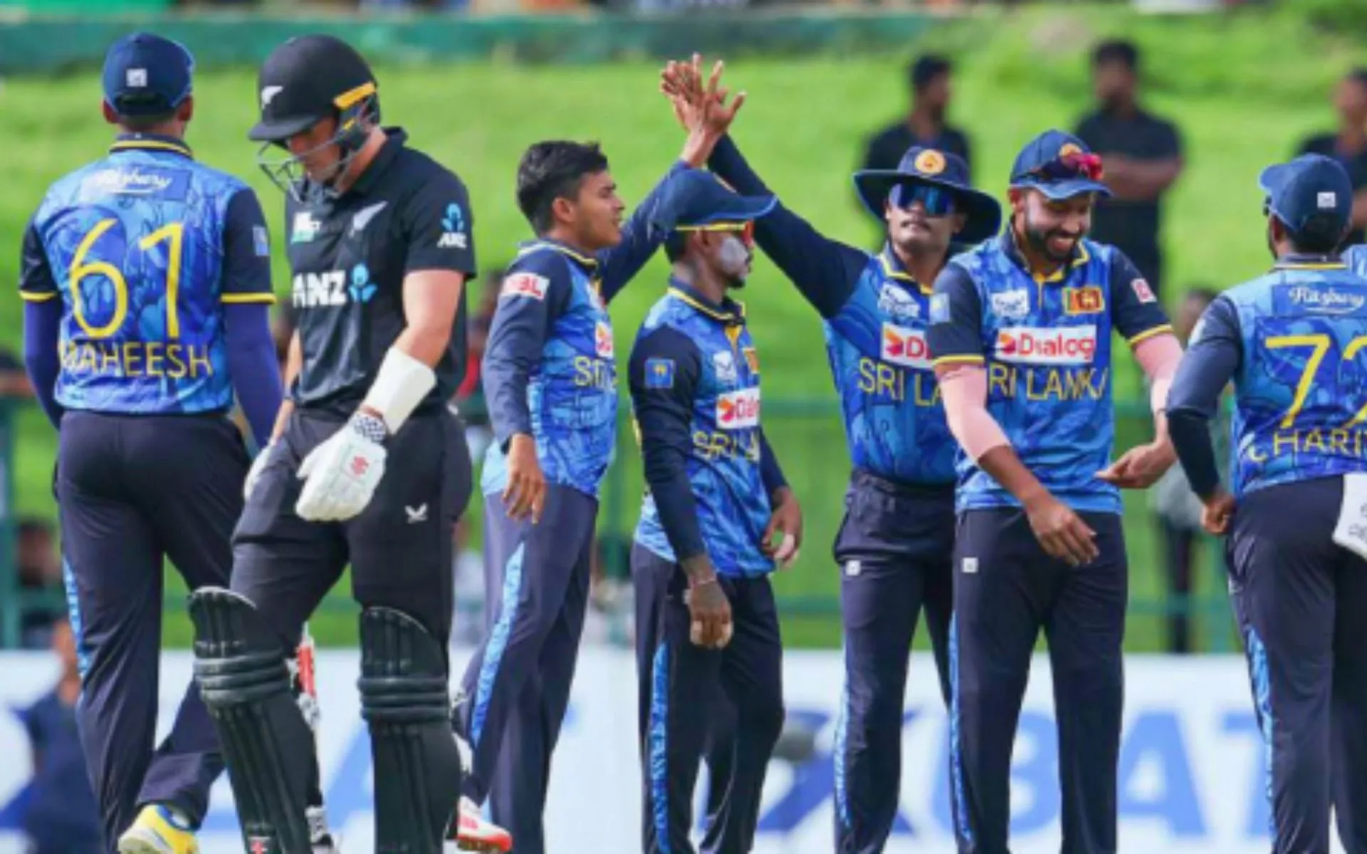 Sri Lanka defeated New Zealand by three wickets [Source: @ThurunuJ/x.com]