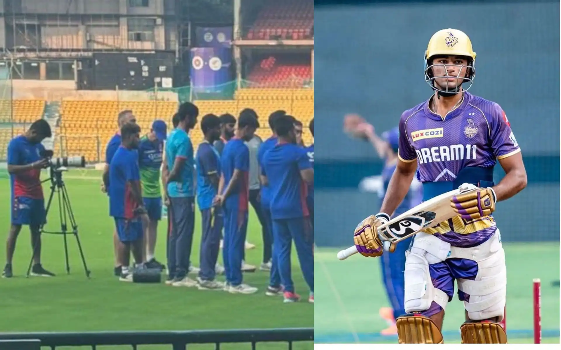 Angkrish Raghuvanshi spotted at RCB trials (Source: @KnightsVibe, x.com amd @RcbianOfficial,x.com)