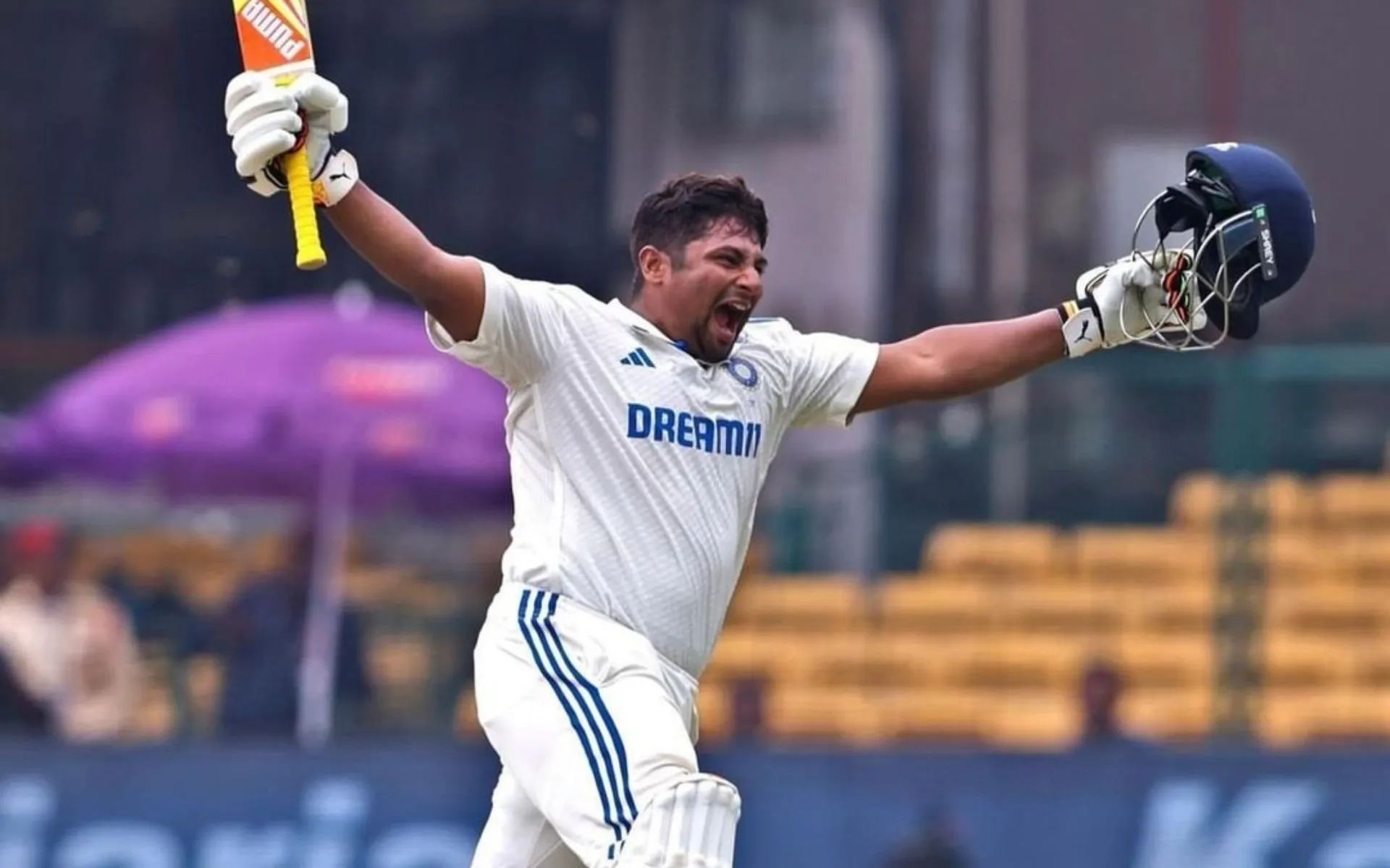 Sarfaraz Khan vs NZ in Bengaluru (Source:@sarfarazkhan977,x.com)