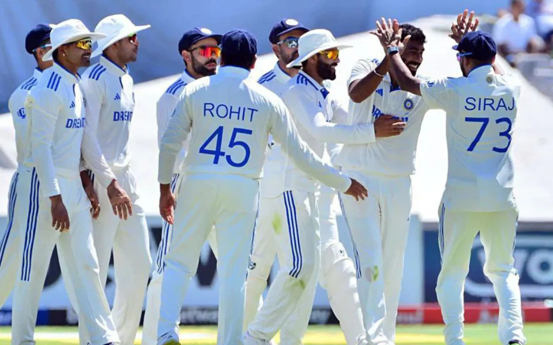 A file photo of the Indian team in Whites (Source: @GamersOfCricket/X.com)