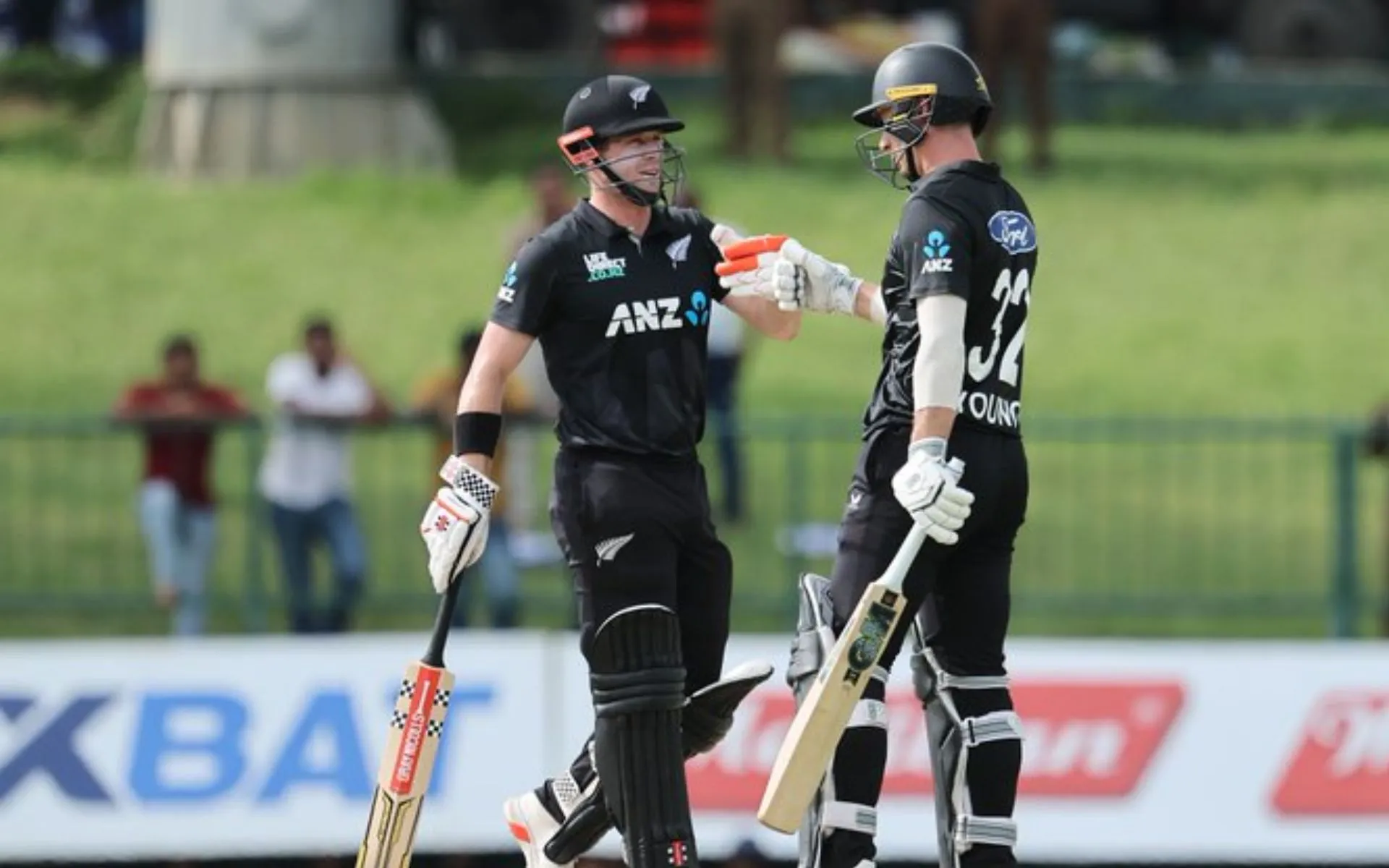 Will Young & Henry Nicholls' partnership was cut short by rain [Source: @BLACKCAPS/x.com]