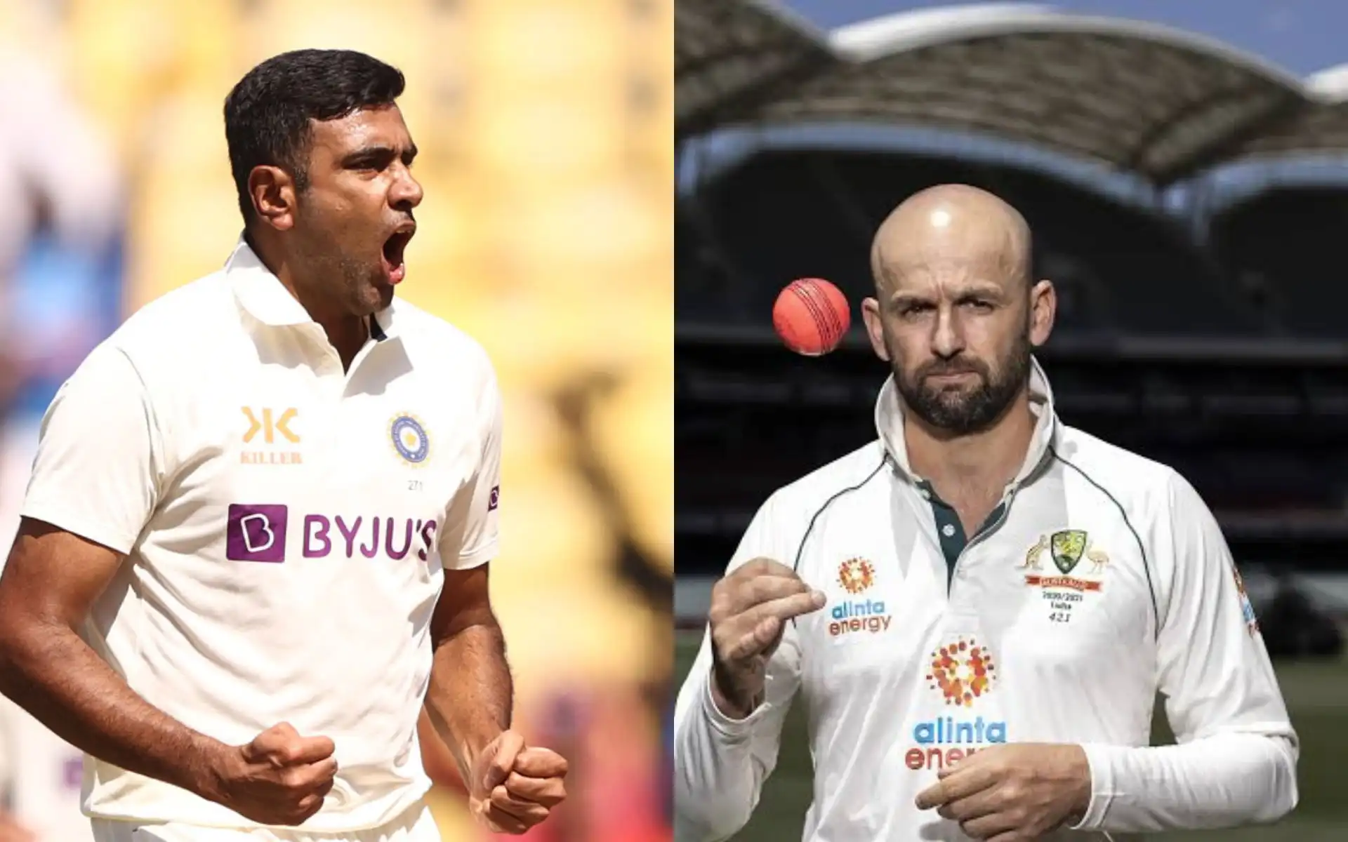 Ravichandran Ashwin and Nathan Lyon [Source: @sas_3343, @CricCrazyJohns/x.com]