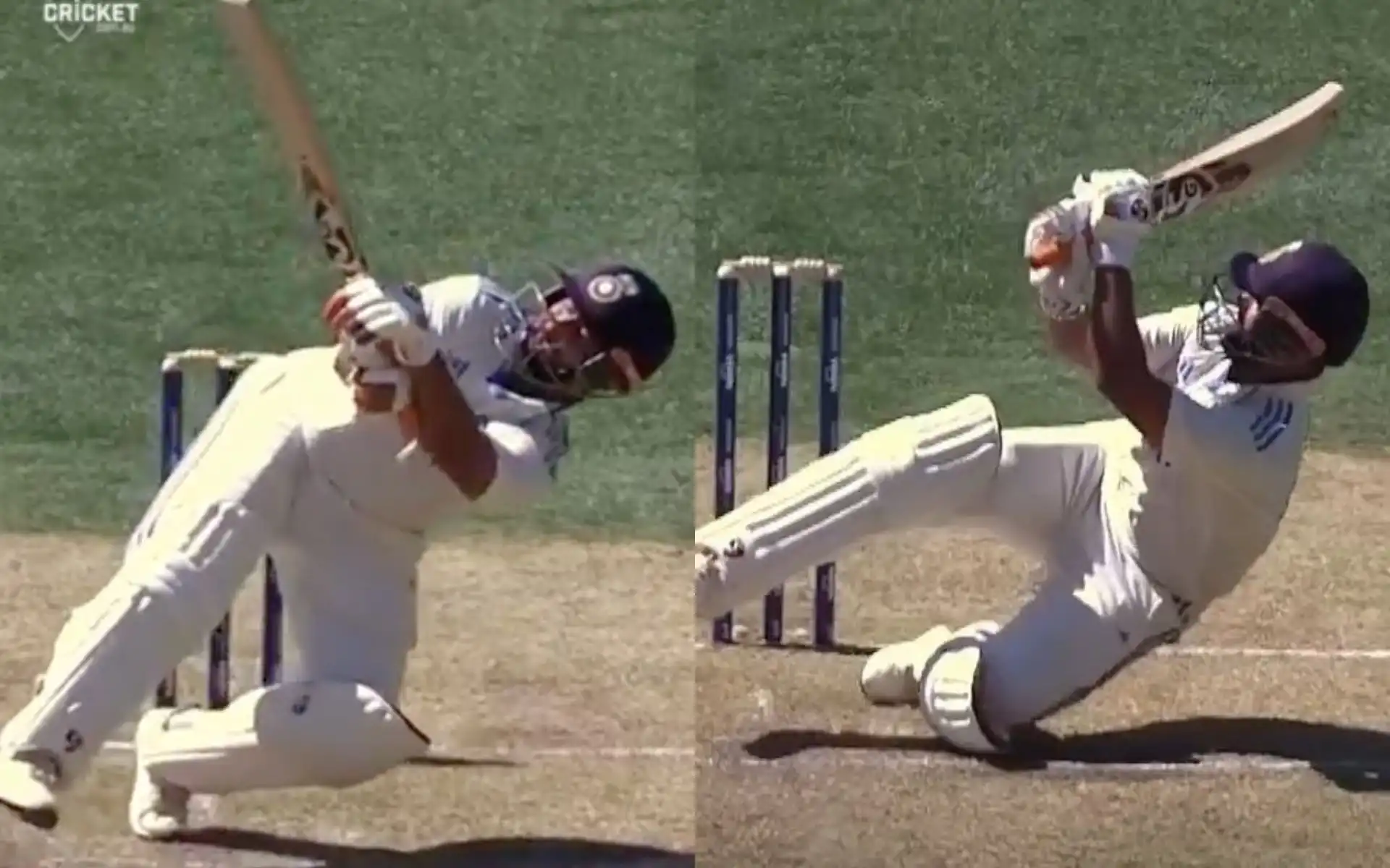Rishabh Pant's six against Cummins (Source:@_FaridKhan/X.com)