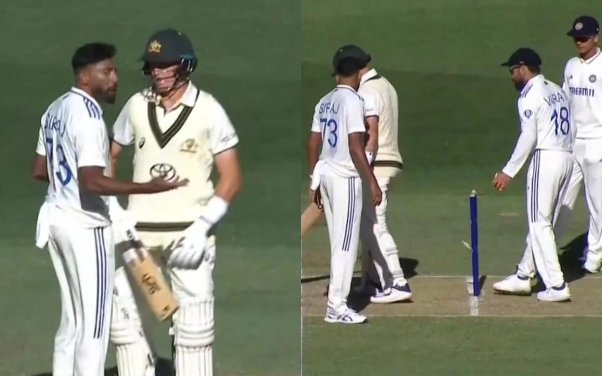Virat Kohli, Siraj clash with Marnus Labuchagne [Source: @thundarrstorm/X.com]