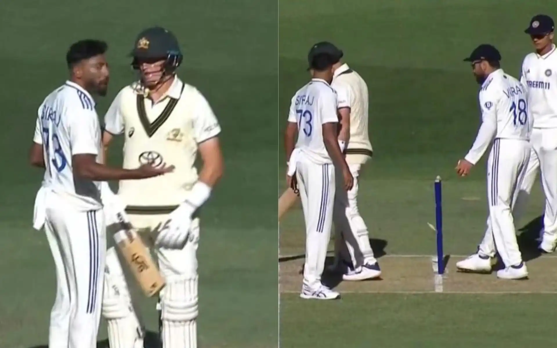 Virat Kohli, Siraj clash with Marnus Labuchagne [Source: @thundarrstorm/X.com]