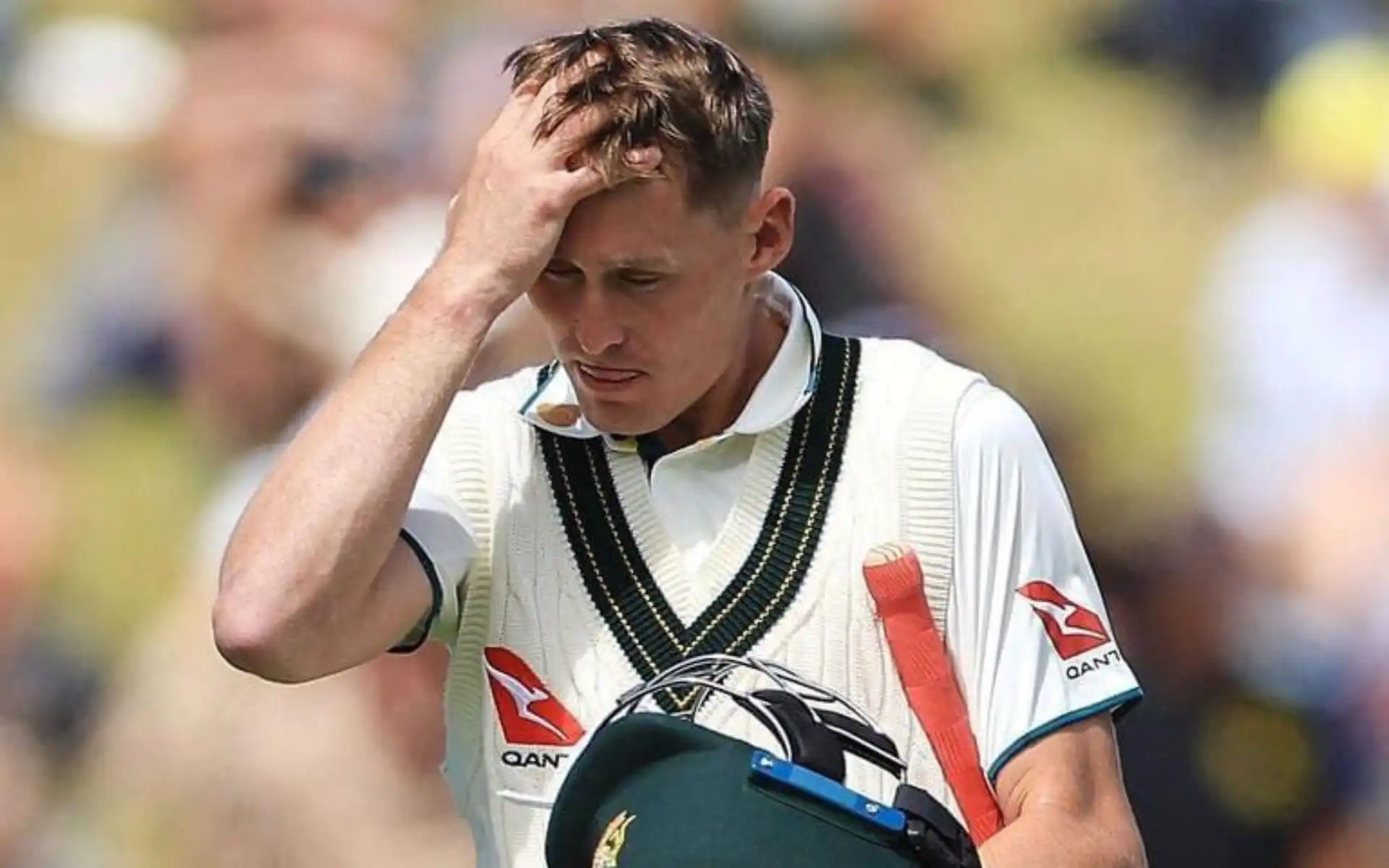 Marnus Labuschagne creates unwanted record with painful knock vs India [Source: @RobertoSatire/X.com]