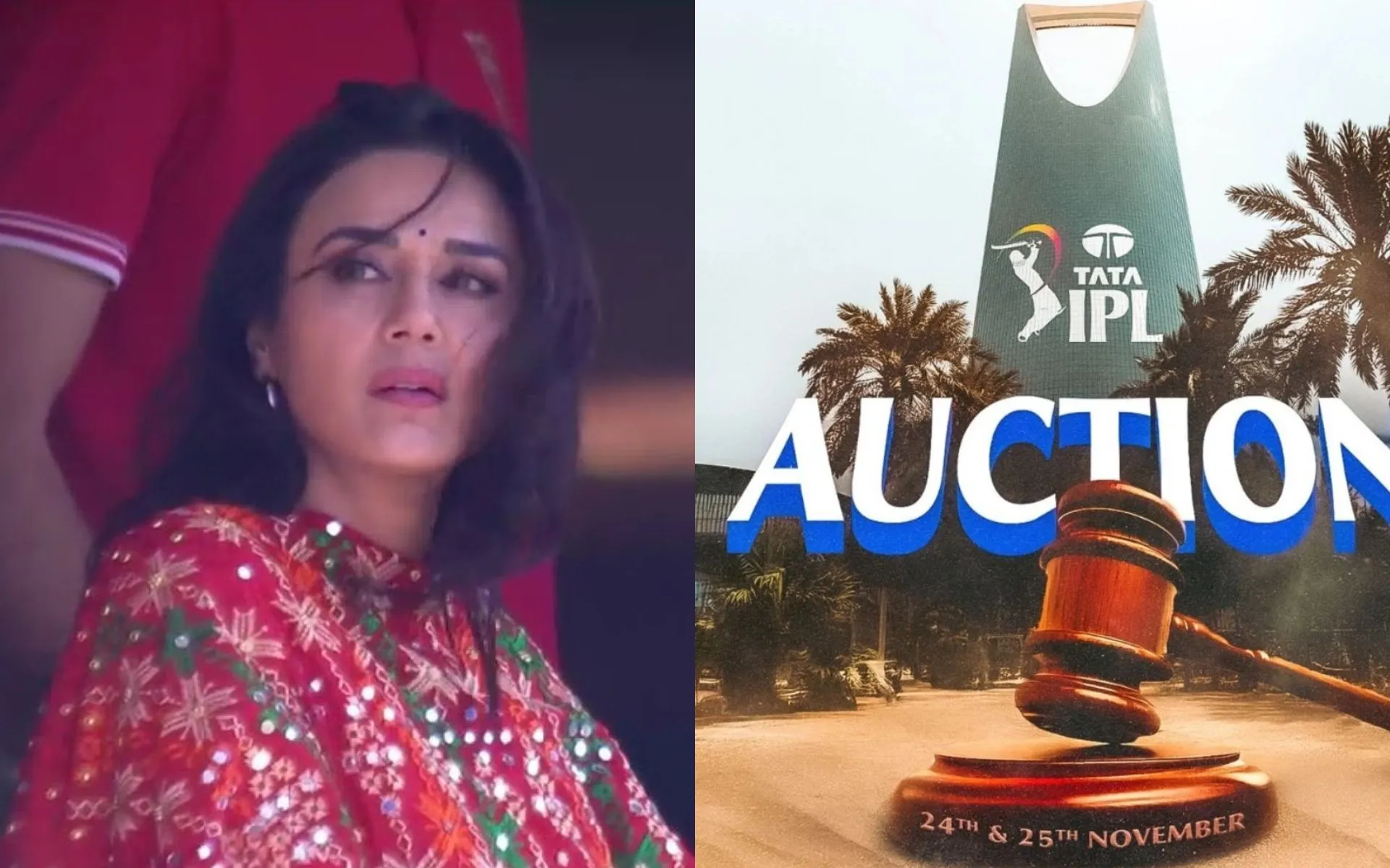 Preity Zinta reaches Saudi Arabia for IPL 2025 auction [Source: @Sam0kayy, @IPL/X.com]