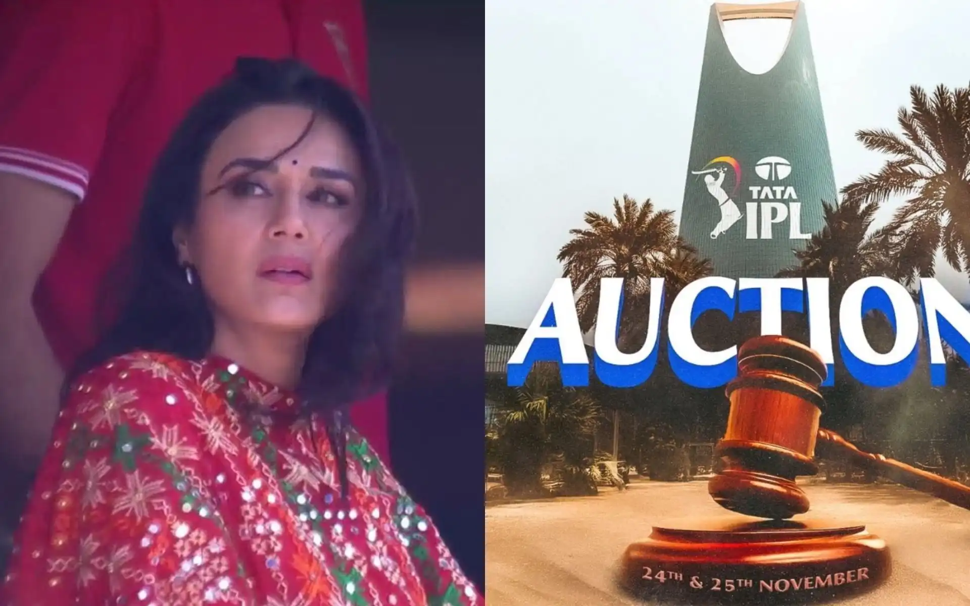 Preity Zinta reaches Saudi Arabia for IPL 2025 auction [Source: @Sam0kayy, @IPL/X.com]