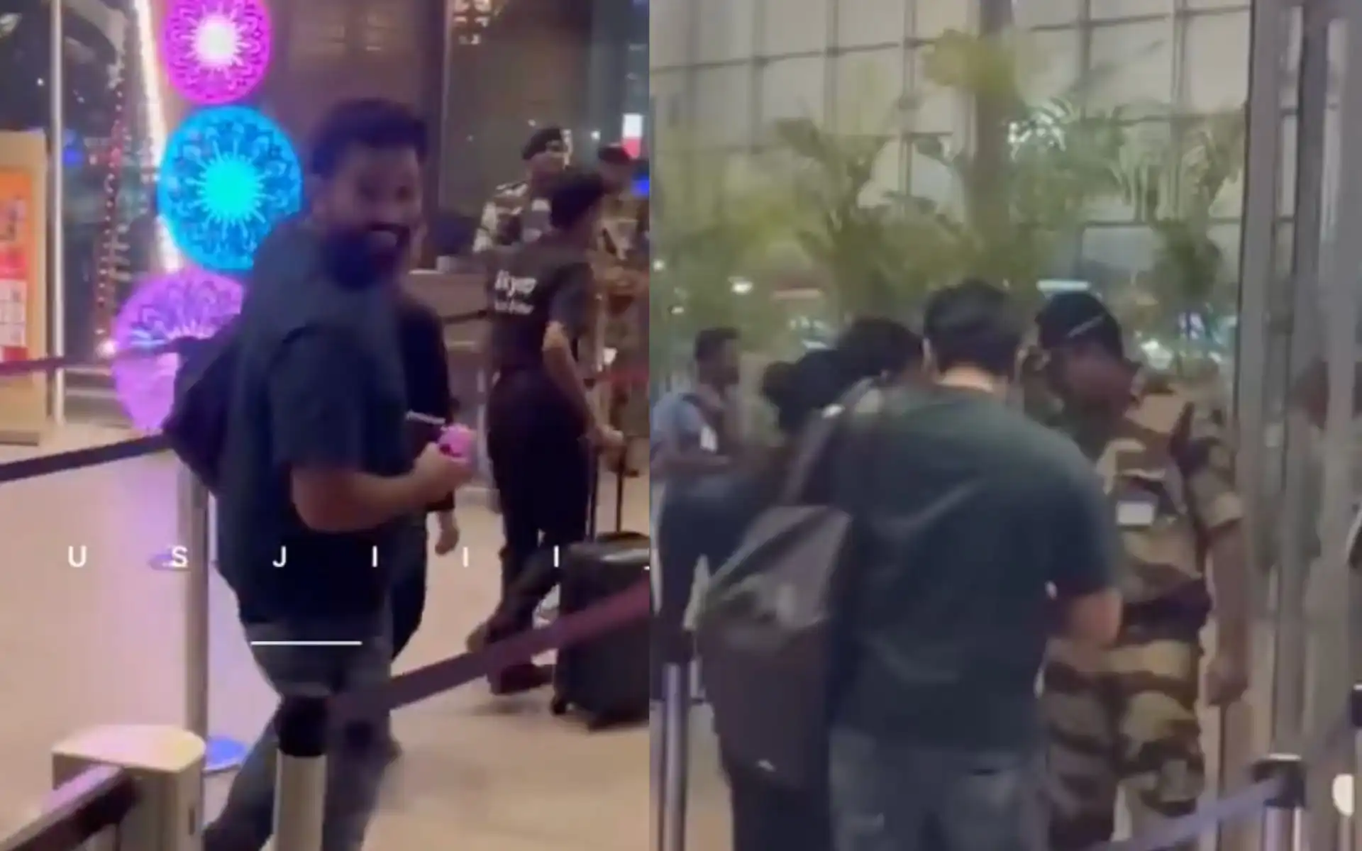Rohit at Mumbai Airport (Source:@rushiii_12/X.com)