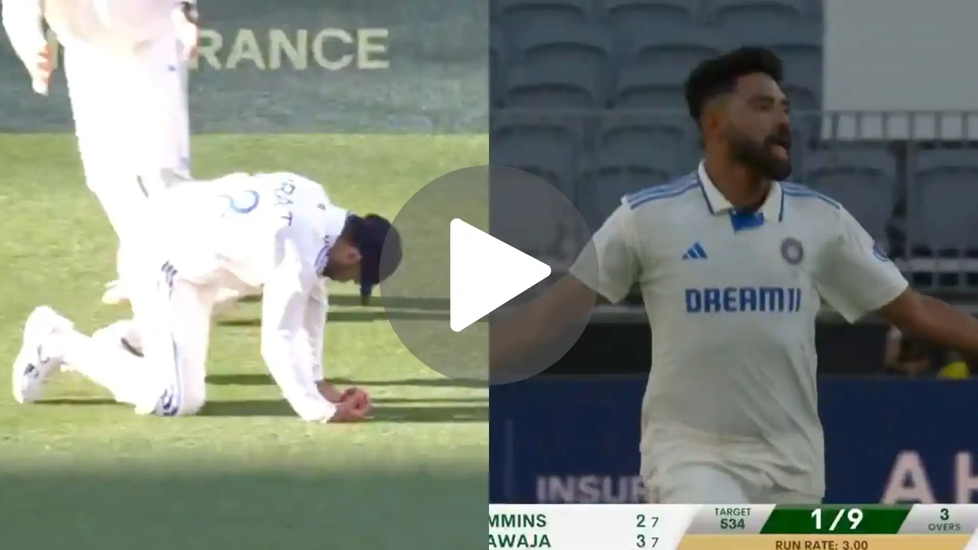 [Watch] RCB Mates Virat Kohli, Siraj Team-Up As Cummins Gets Silenced In Perth Test