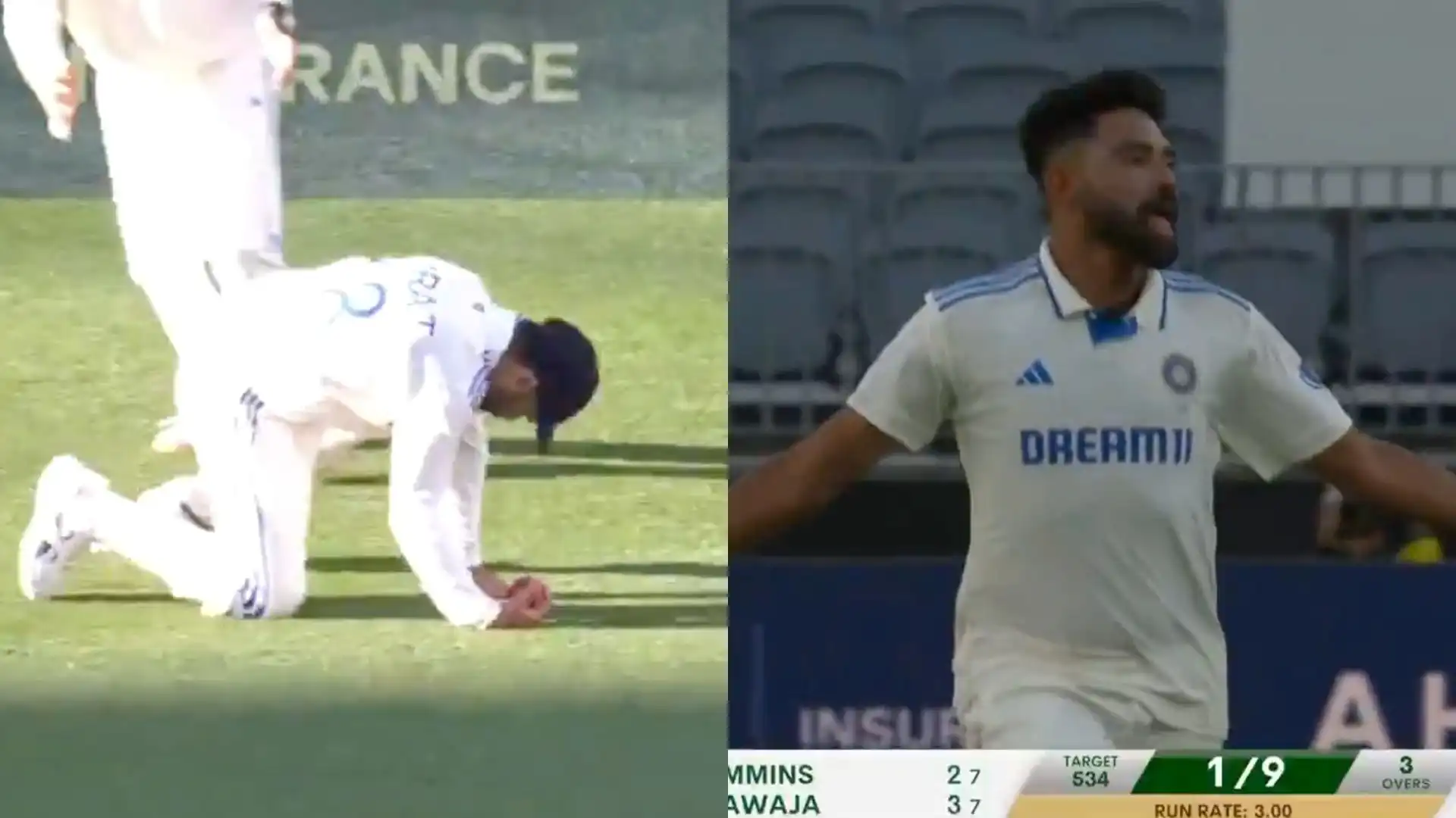Siraj dismissed Pat Cummins [Source: @gavaskar_theman/X]