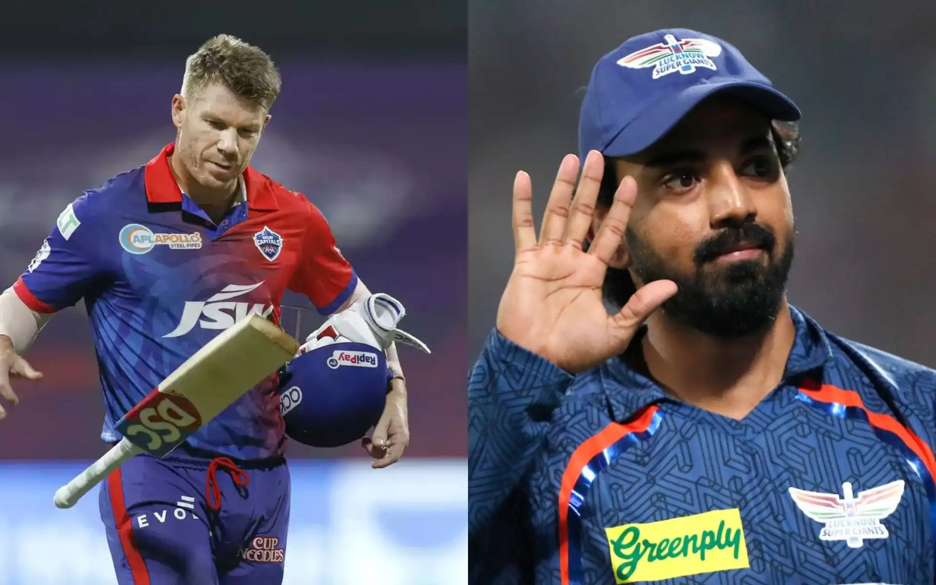 David Warner and KL Rahul [Source: @mufaddal_vohra, @iMShami_/x.com]