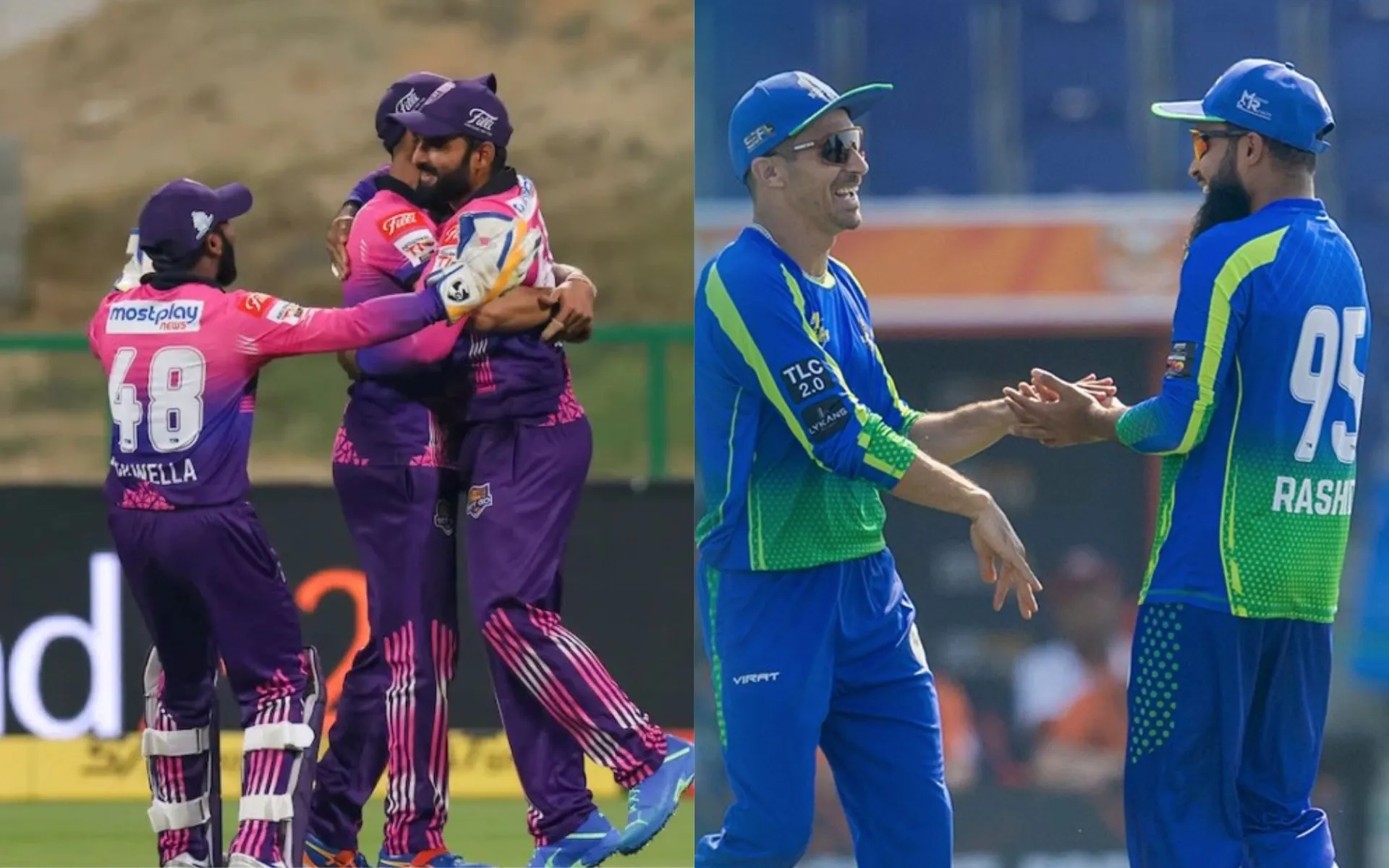 UPN vs NYS Abu Dhabi T10 2024 (source:@cricketpakcompk,x.com and upnawabs,x.com)
